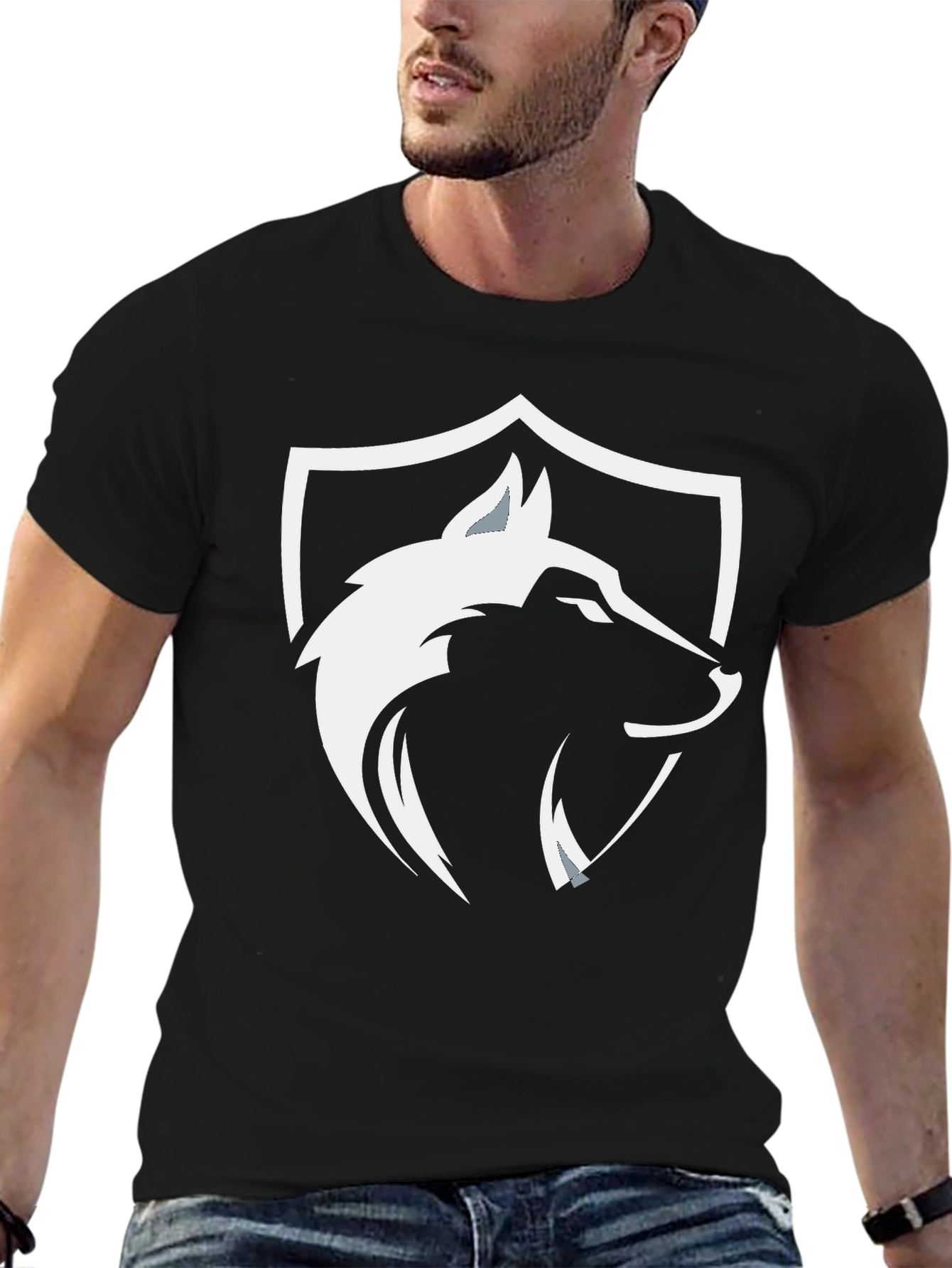 Black Wolf Shield Graphic Tee
