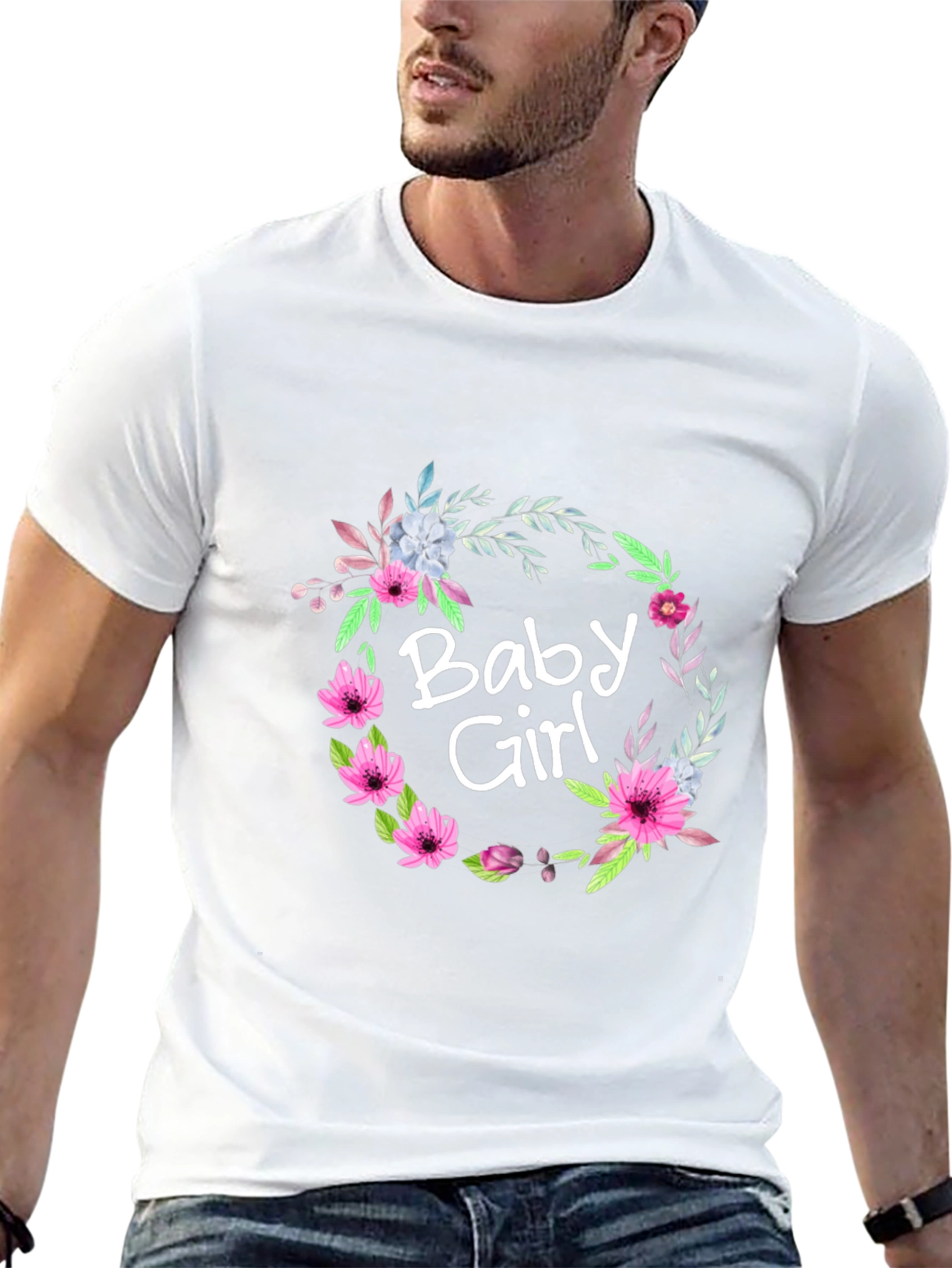 Baby Girl Floral Wreath Tee