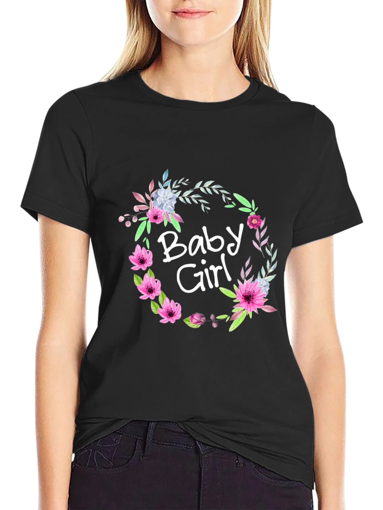 Baby Girl Floral Wreath Tee