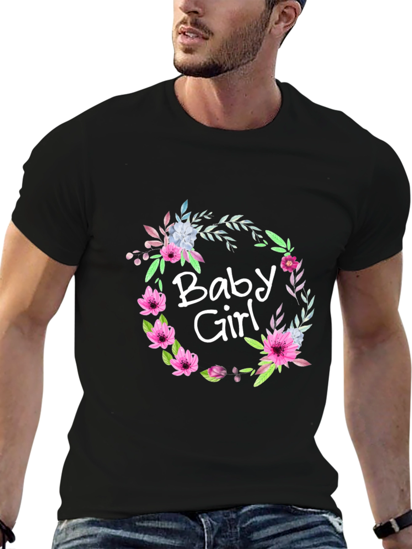 Baby Girl Floral Wreath Tee