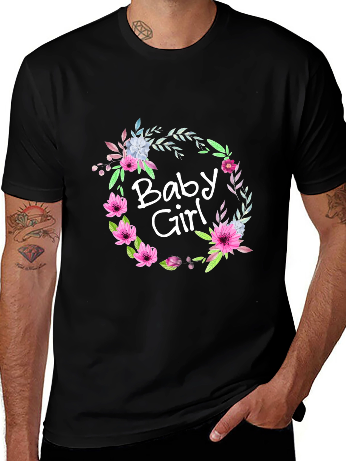 Baby Girl Floral Wreath Tee
