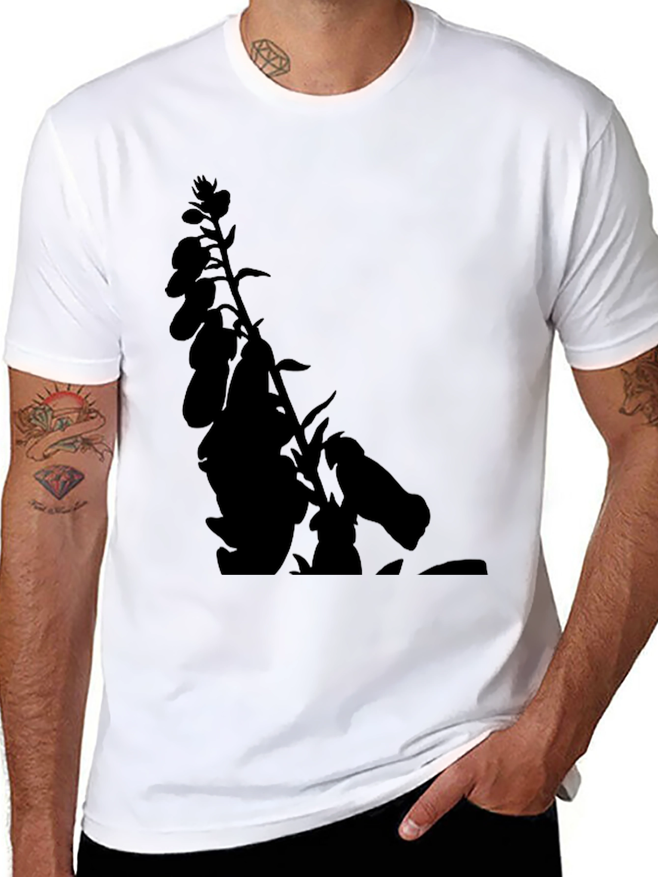 Botanical Black Tee - Mens Stylish Graphic T-Shirt