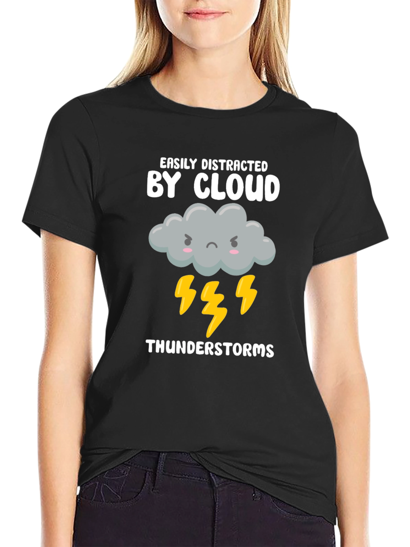 Easily Distracted By Cloud Thunderstorms Graphic T-Shirt