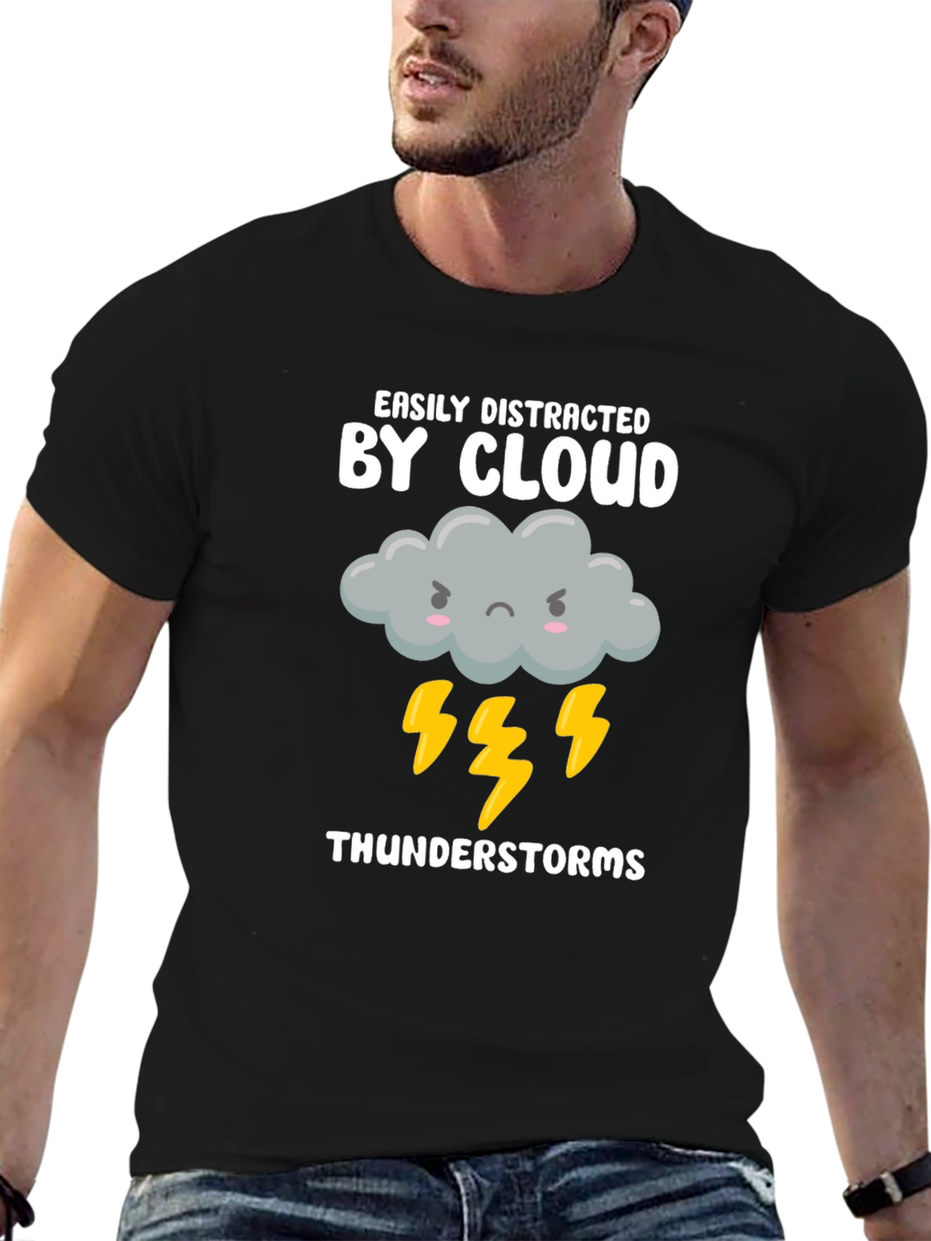 Easily Distracted By Cloud Thunderstorms Graphic T-Shirt