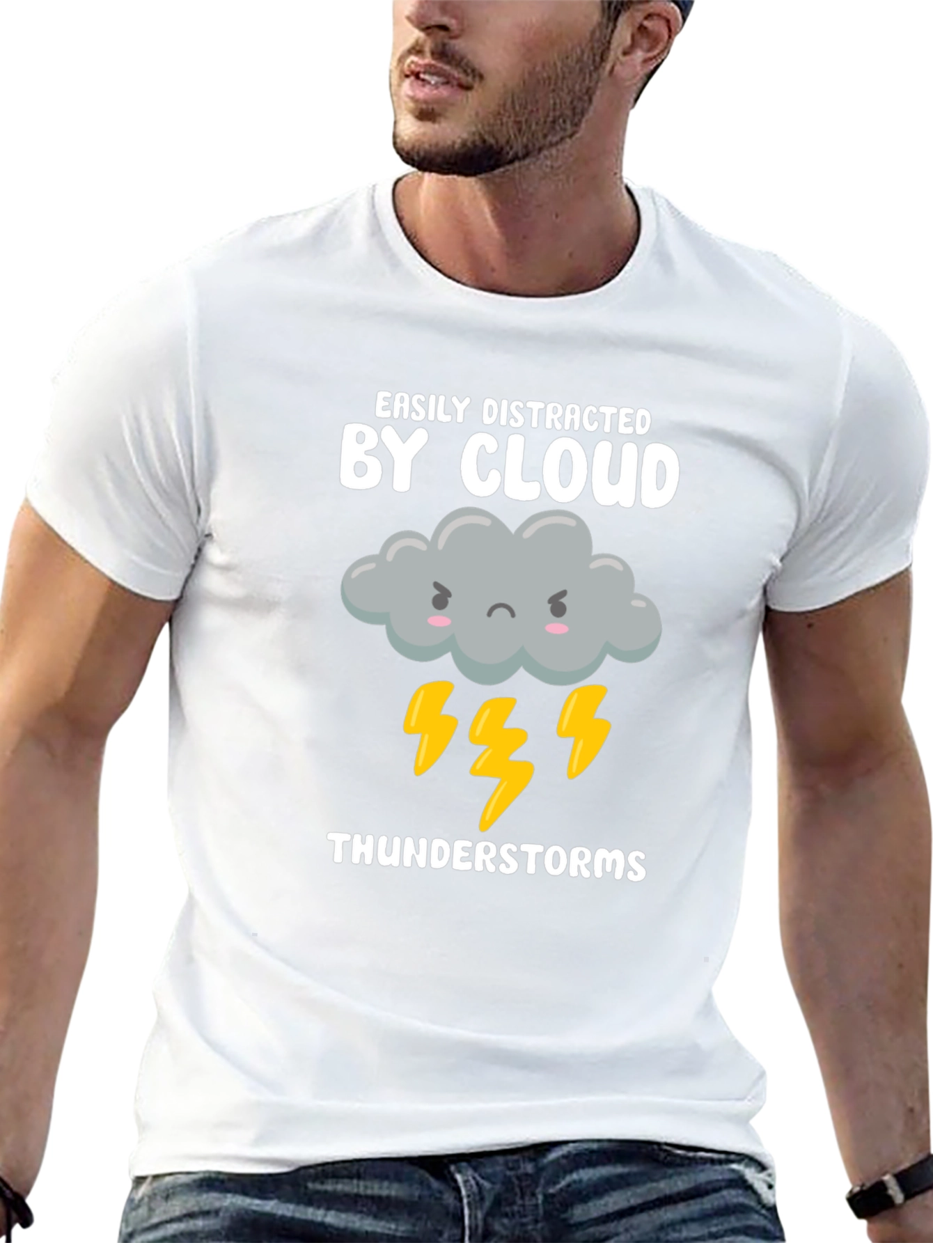 Easily Distracted By Cloud Thunderstorms Graphic T-Shirt
