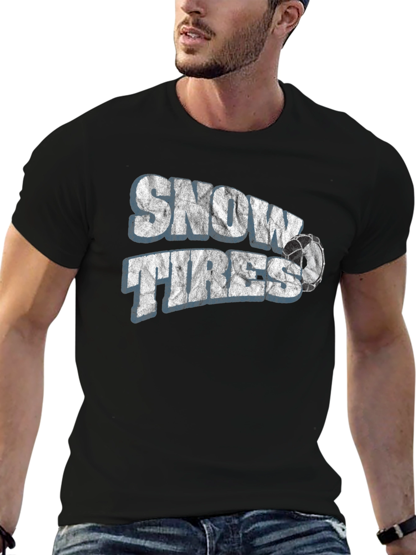 Snow Tires Graphic T-Shirt - Black