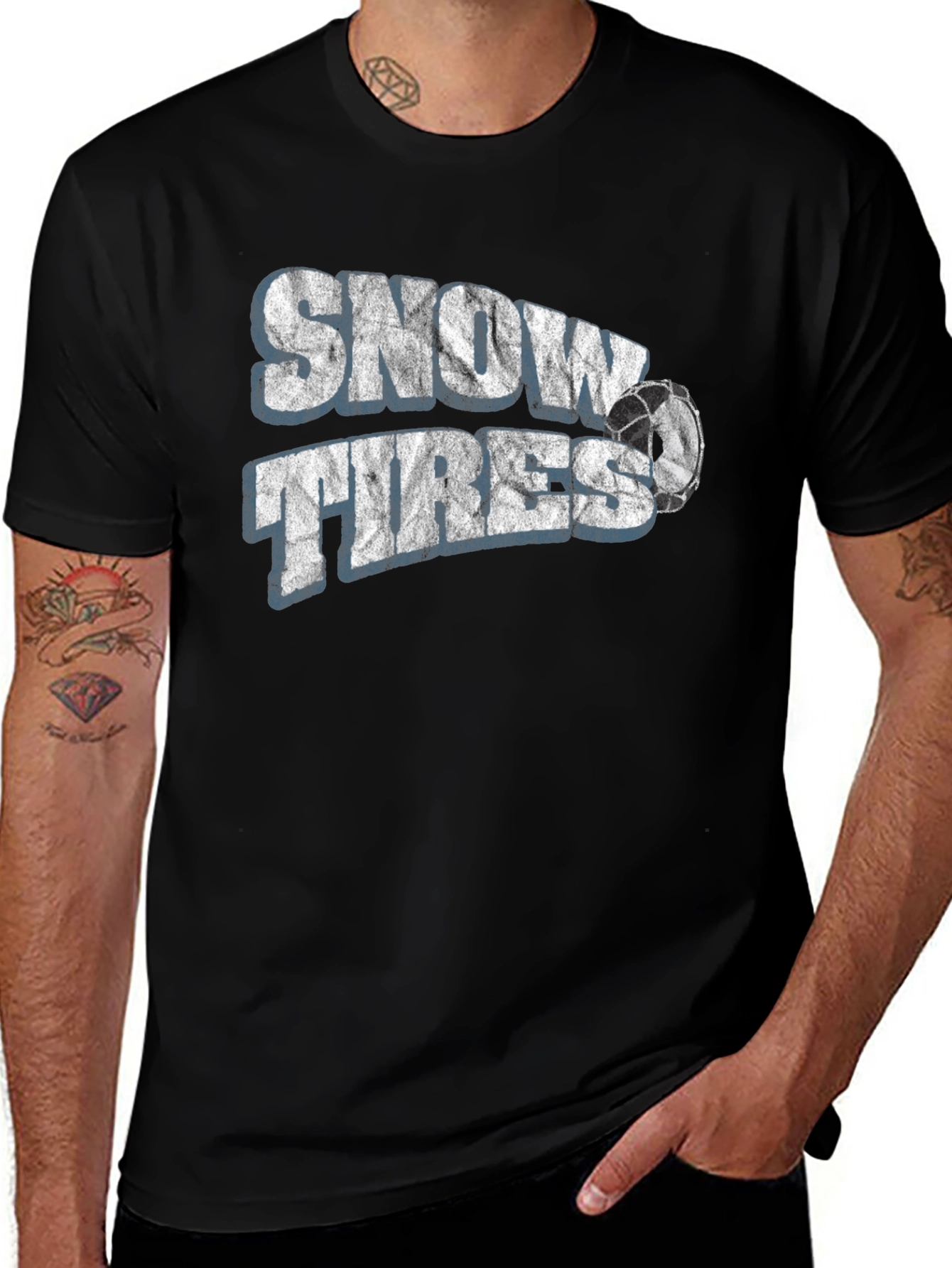 Snow Tires Graphic T-Shirt - Black