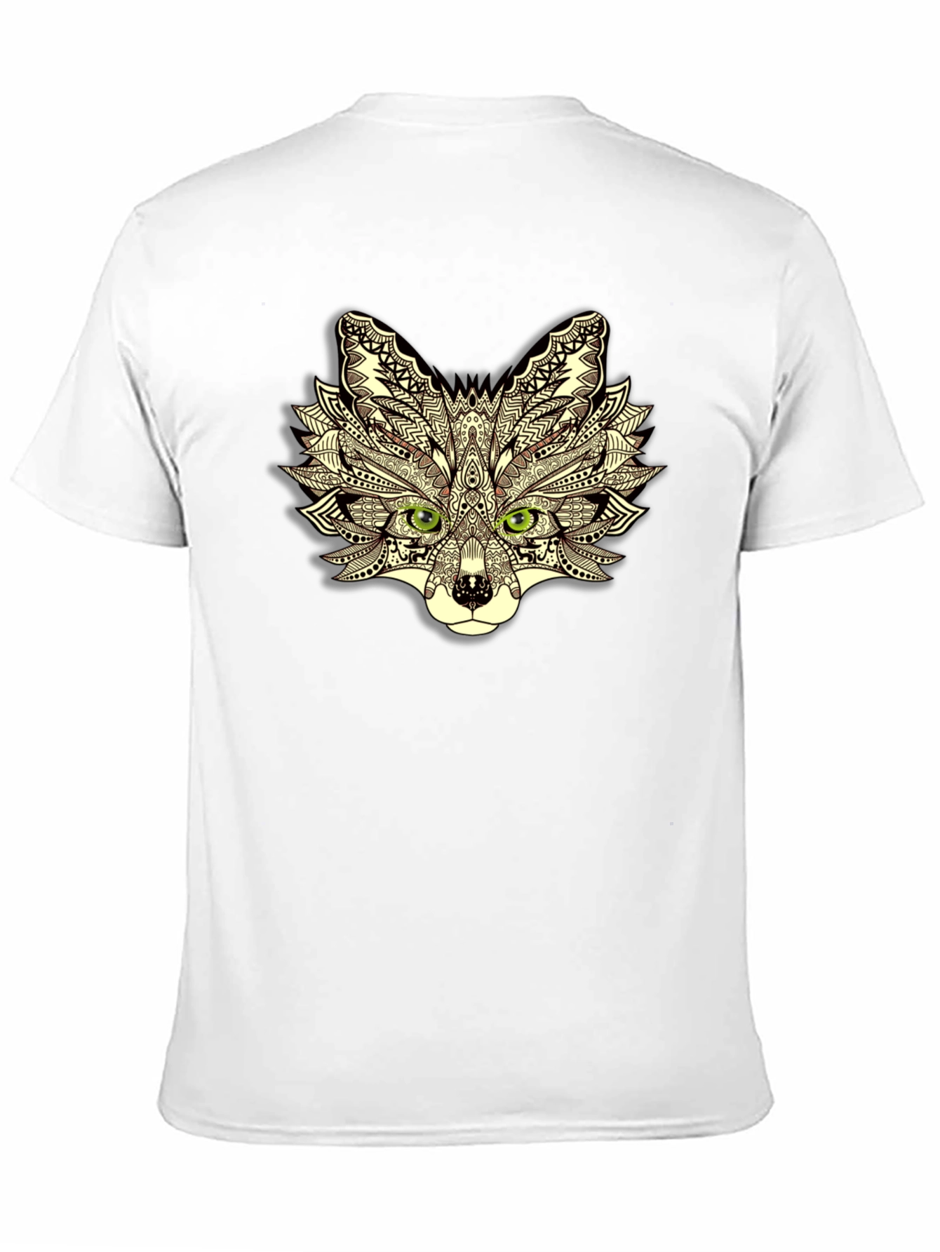Abstract Fox Head Graphic Black T-Shirt