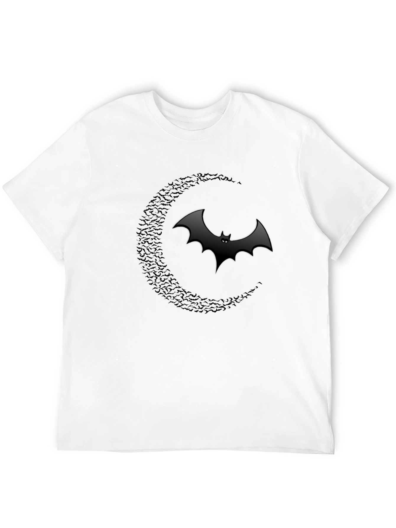 Bat Moon Graphic T-Shirt - Classic Black Cotton Tee