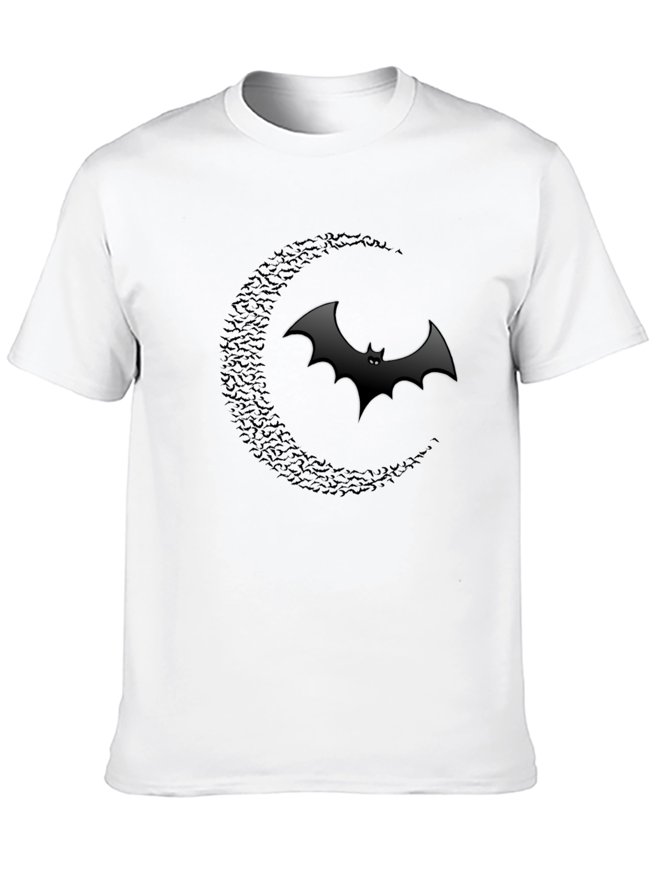 Bat Moon Graphic T-Shirt - Classic Black Cotton Tee