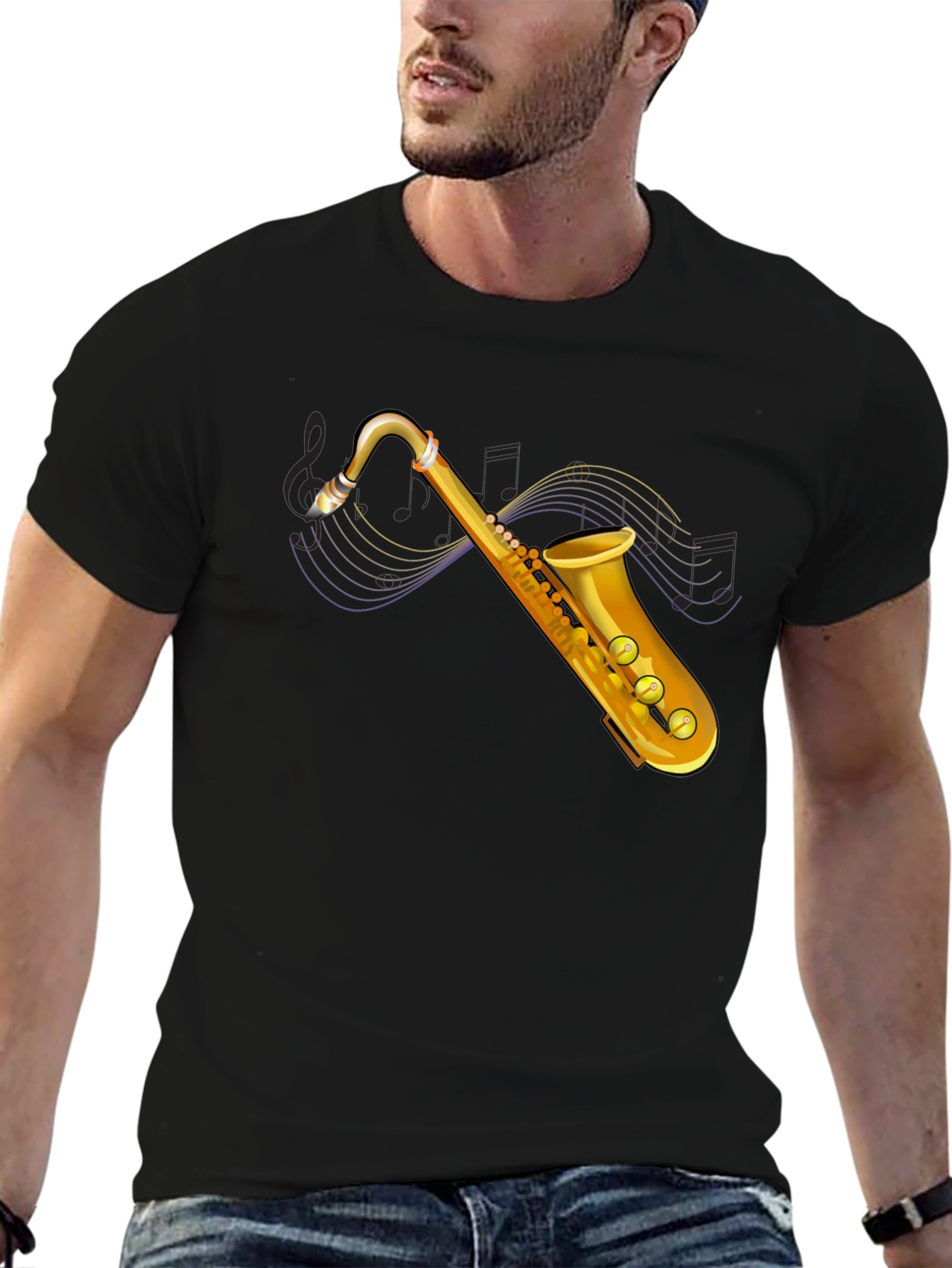 Saxophone Graphic T-Shirt - Music Lover Tee