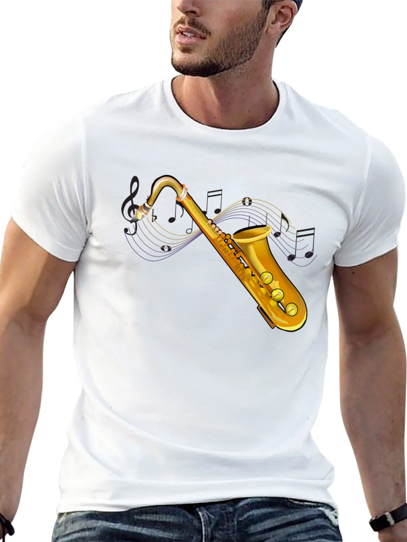 Saxophone Graphic T-Shirt - Music Lover Tee