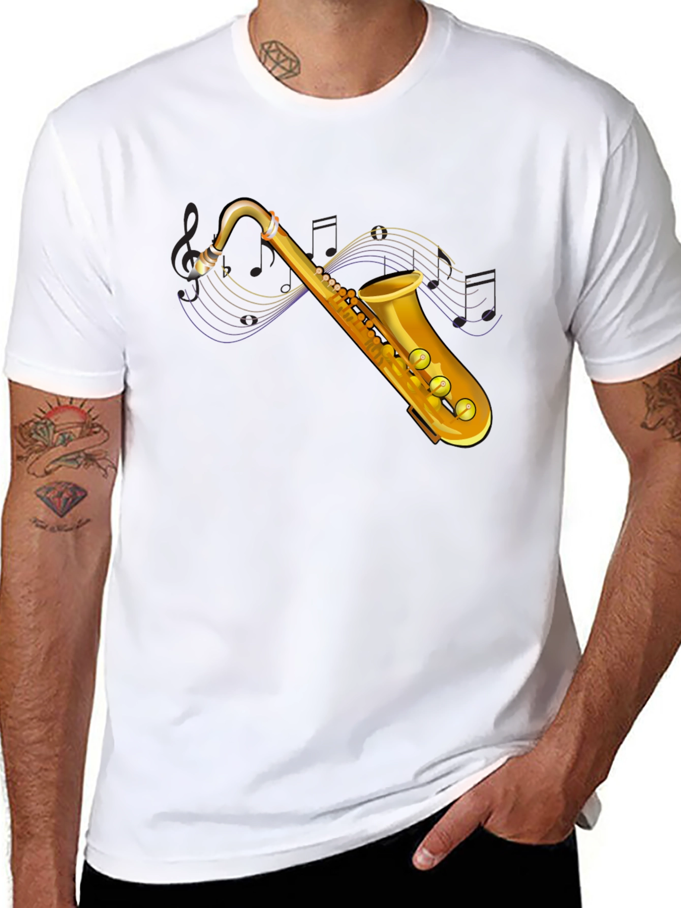 Saxophone Graphic T-Shirt - Music Lover Tee