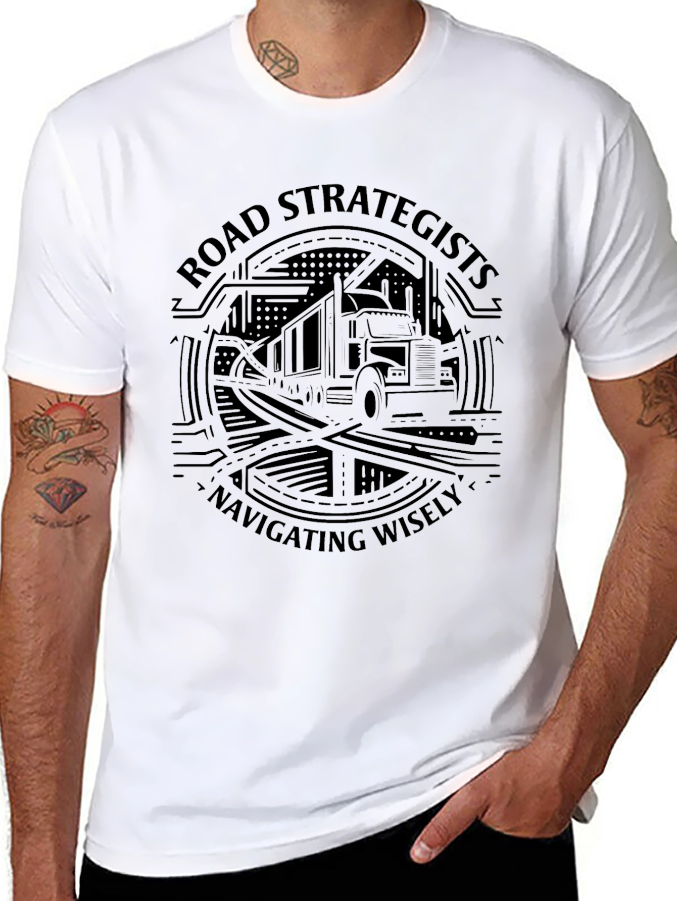 Road Strategists Navigating Wisely Black T-Shirt