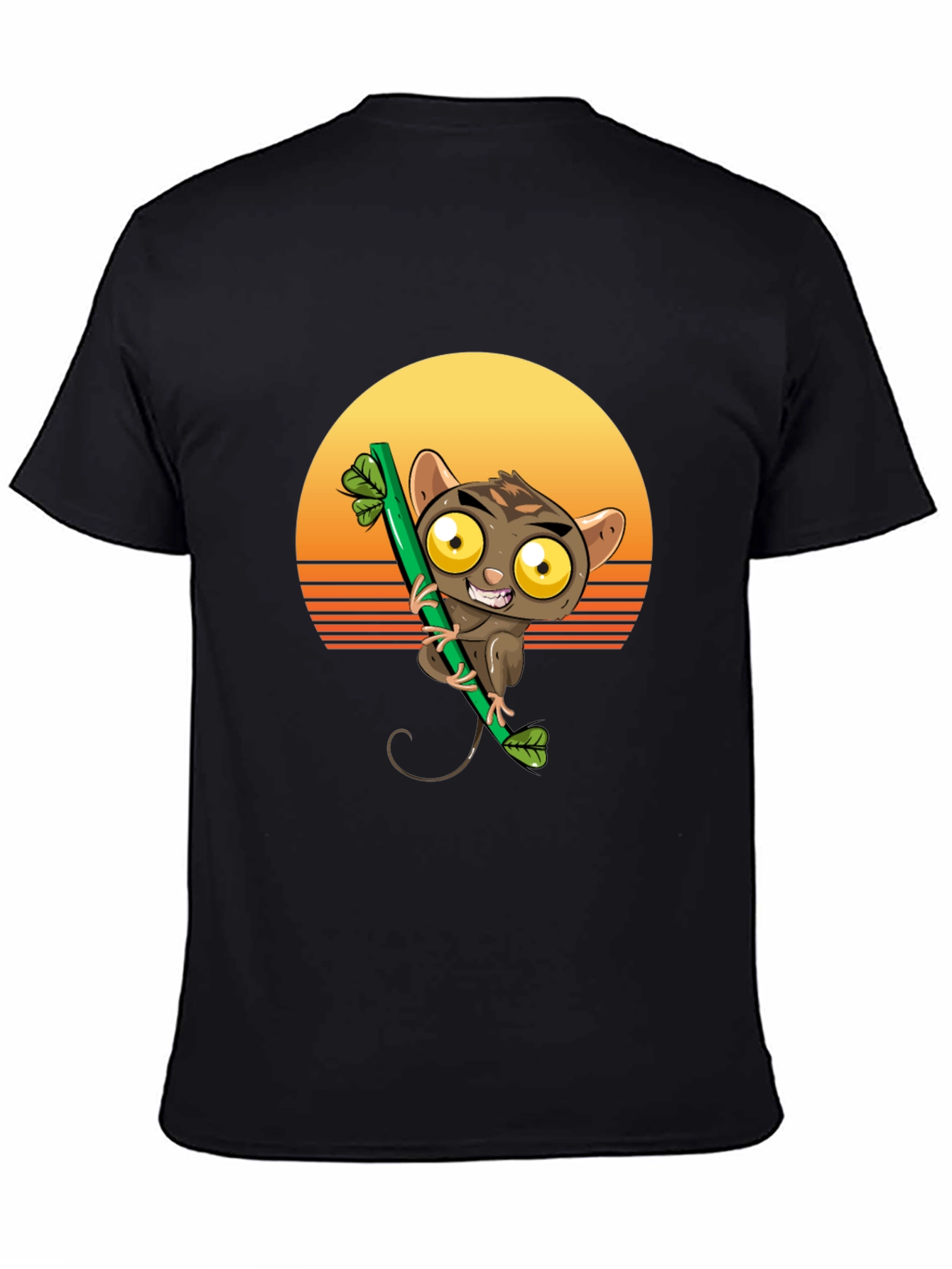 Tarsier on Bamboo T-Shirt - Sunset Design