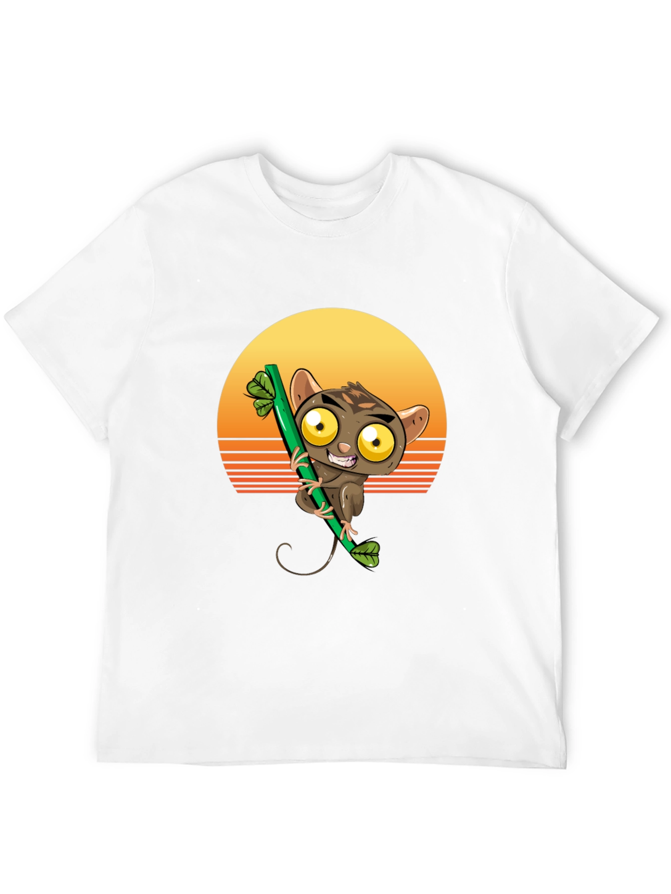 Tarsier on Bamboo T-Shirt - Sunset Design