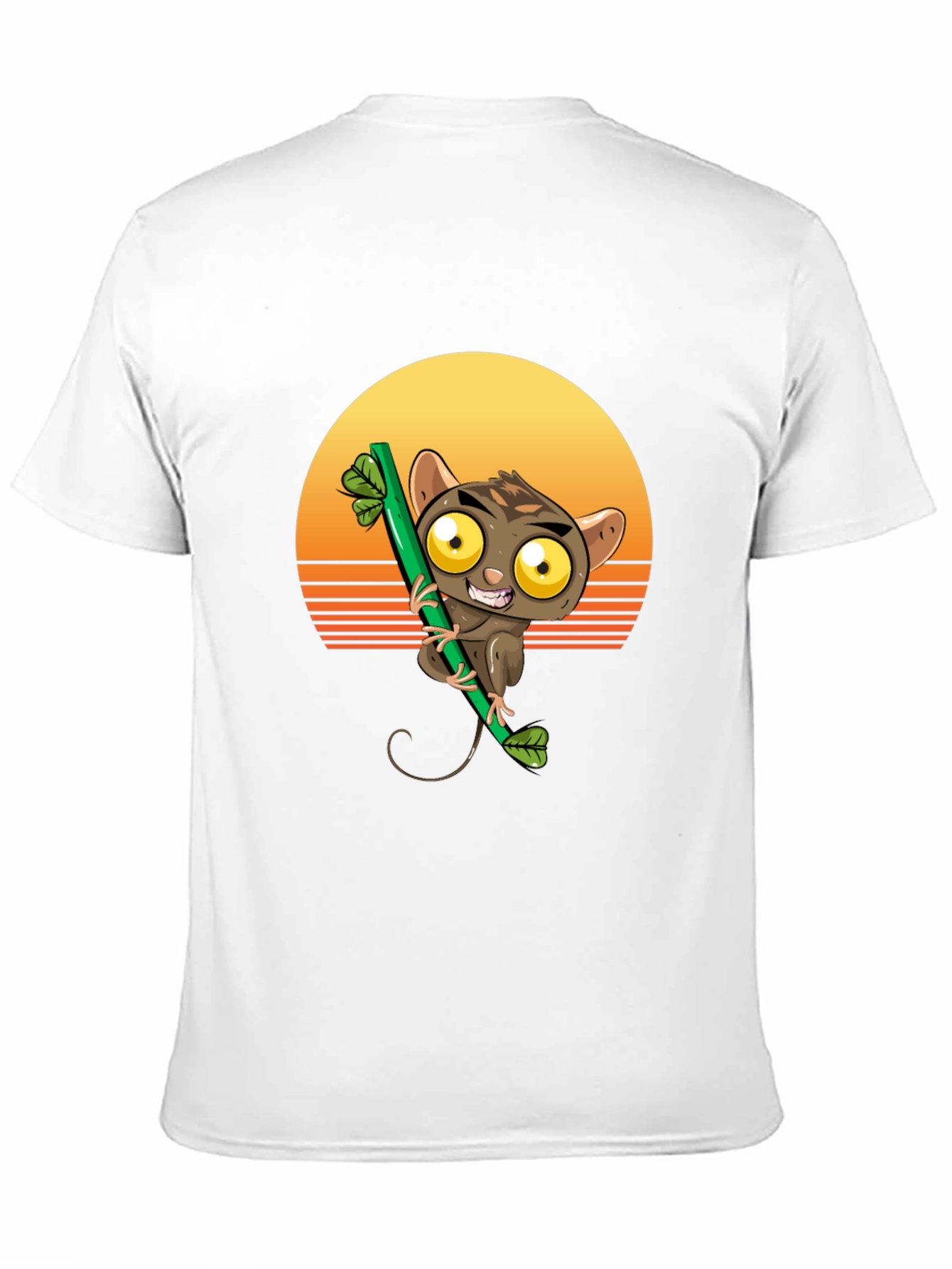 Tarsier on Bamboo T-Shirt - Sunset Design