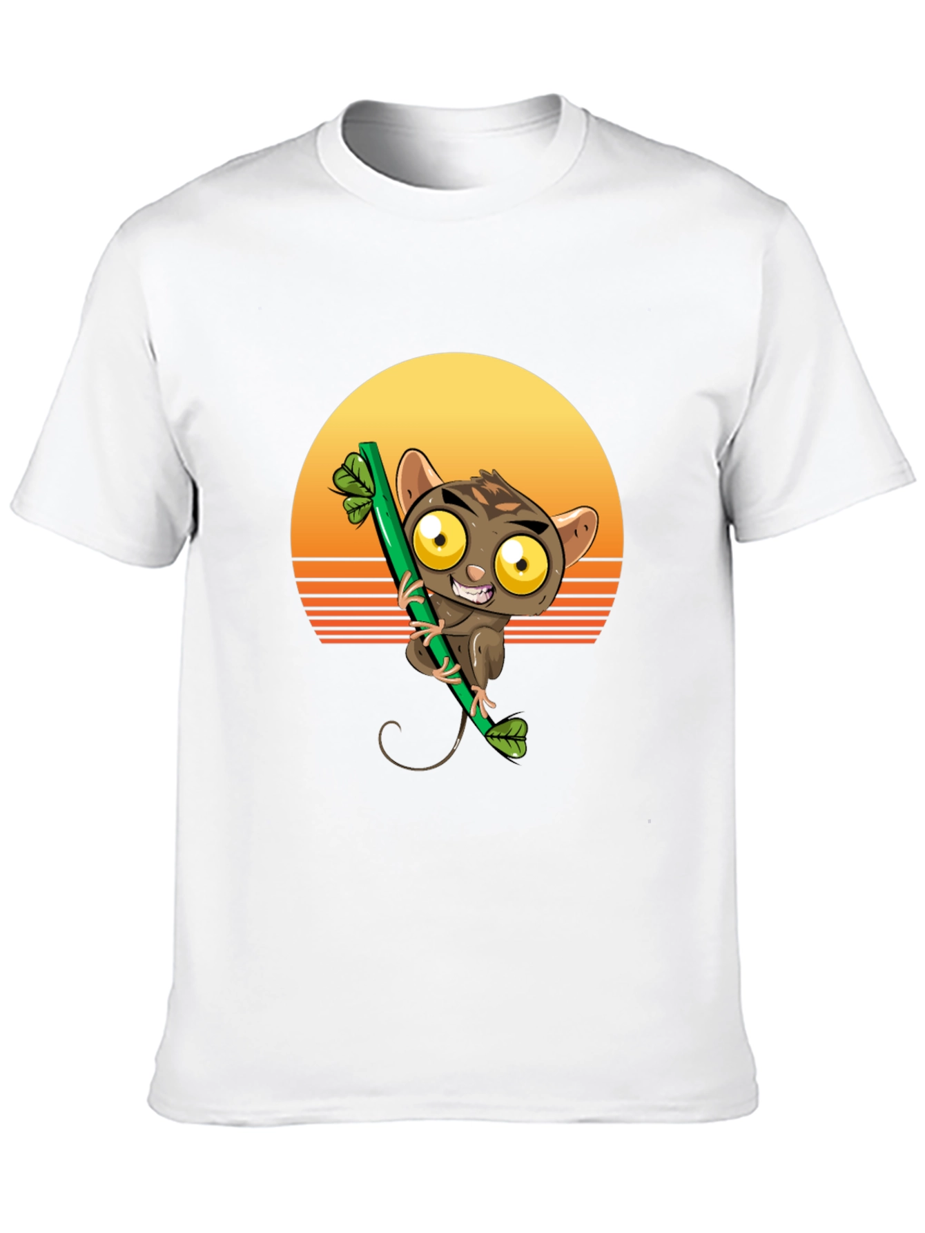 Tarsier on Bamboo T-Shirt - Sunset Design
