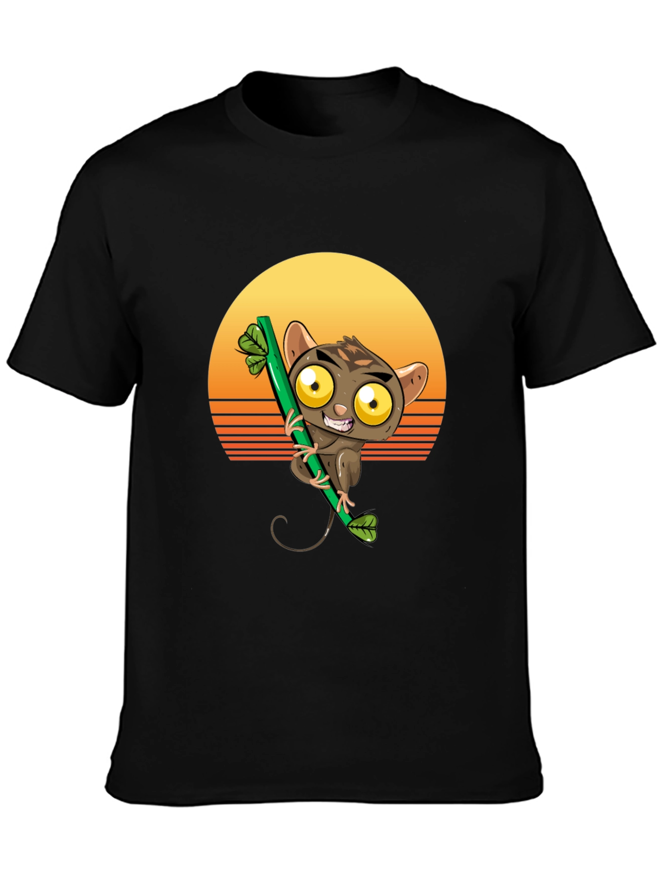 Tarsier on Bamboo T-Shirt - Sunset Design