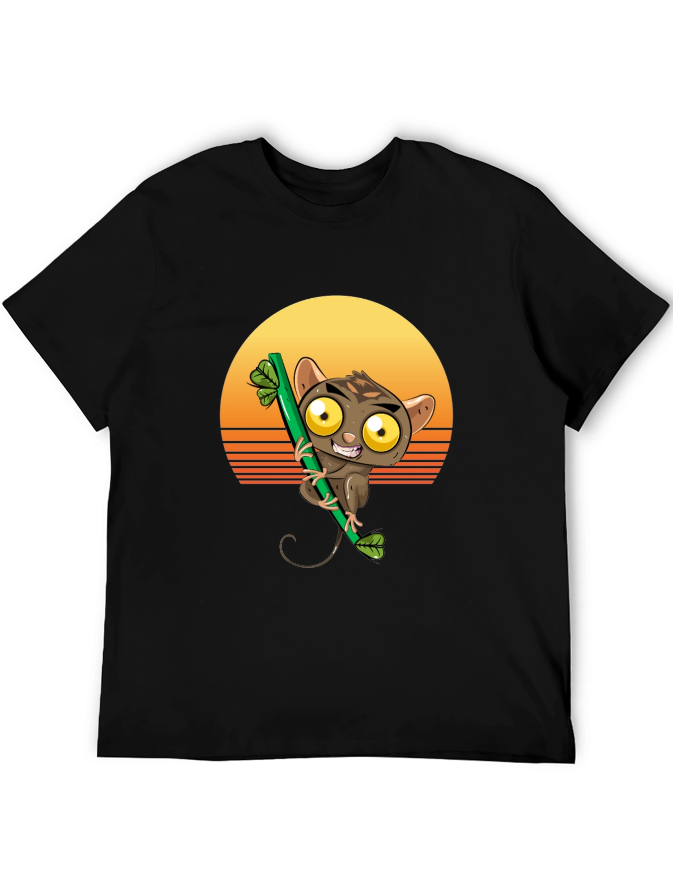 Tarsier on Bamboo T-Shirt - Sunset Design