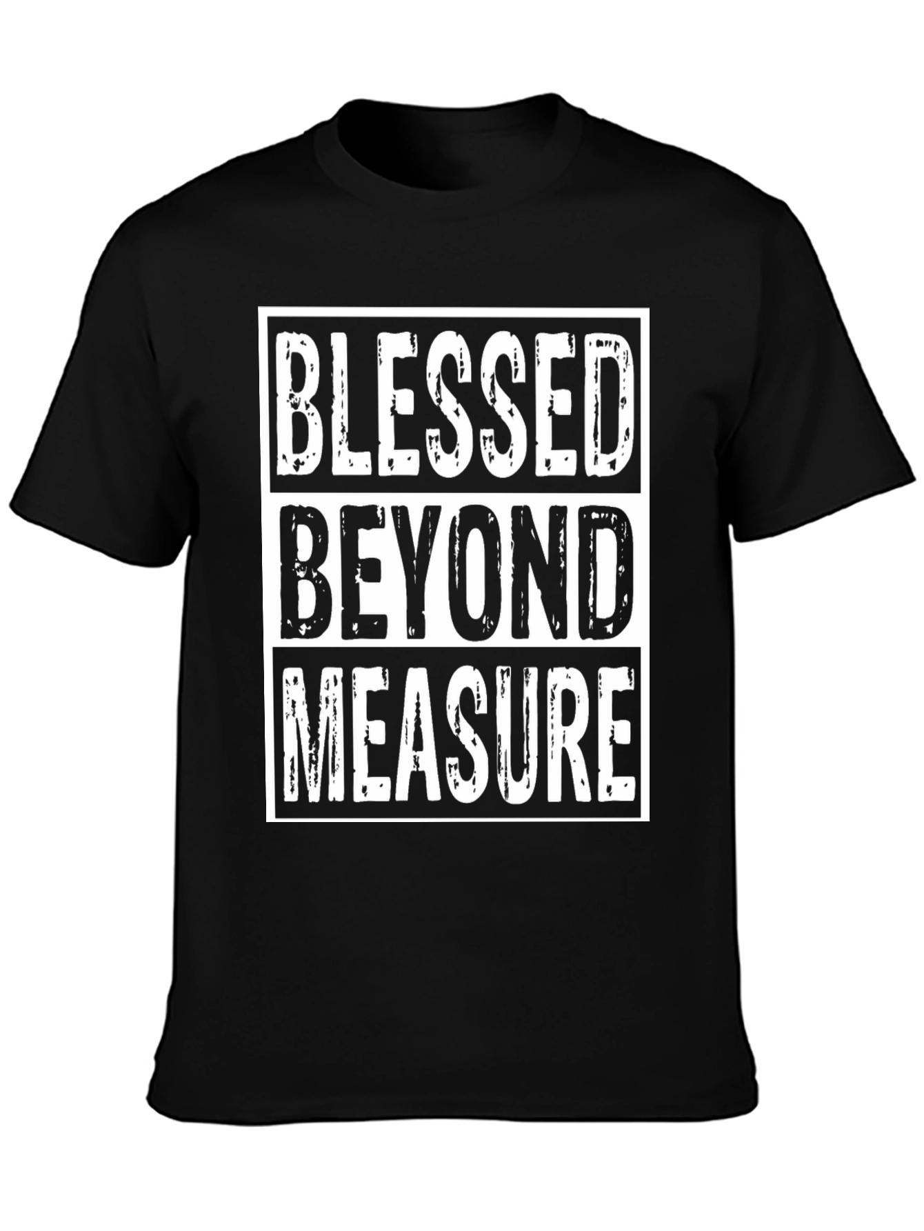 Blessed Beyond Measure Graphic Tee - Black Cotton Casual