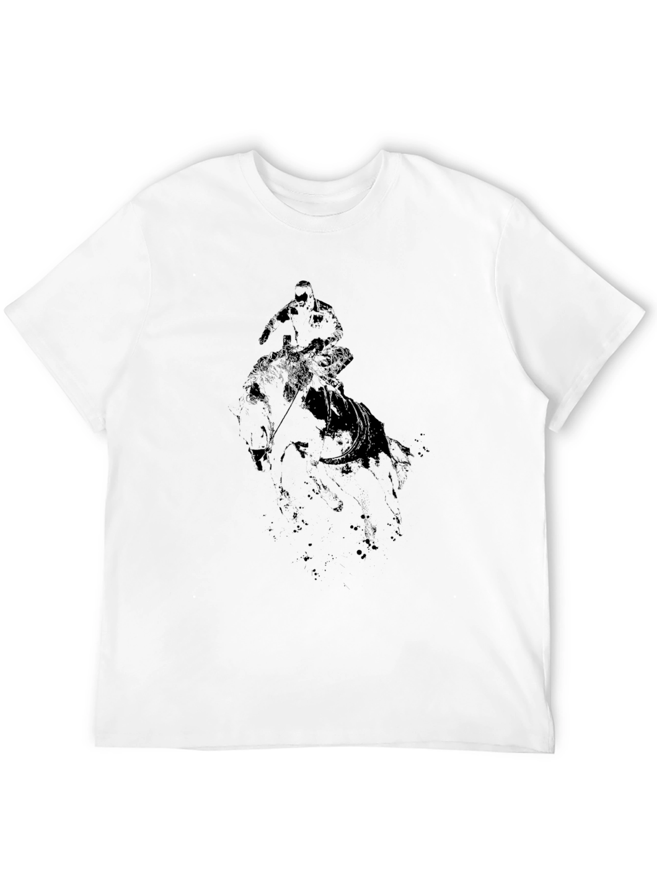 Black Graphic Tee - Cowboy Rider Design