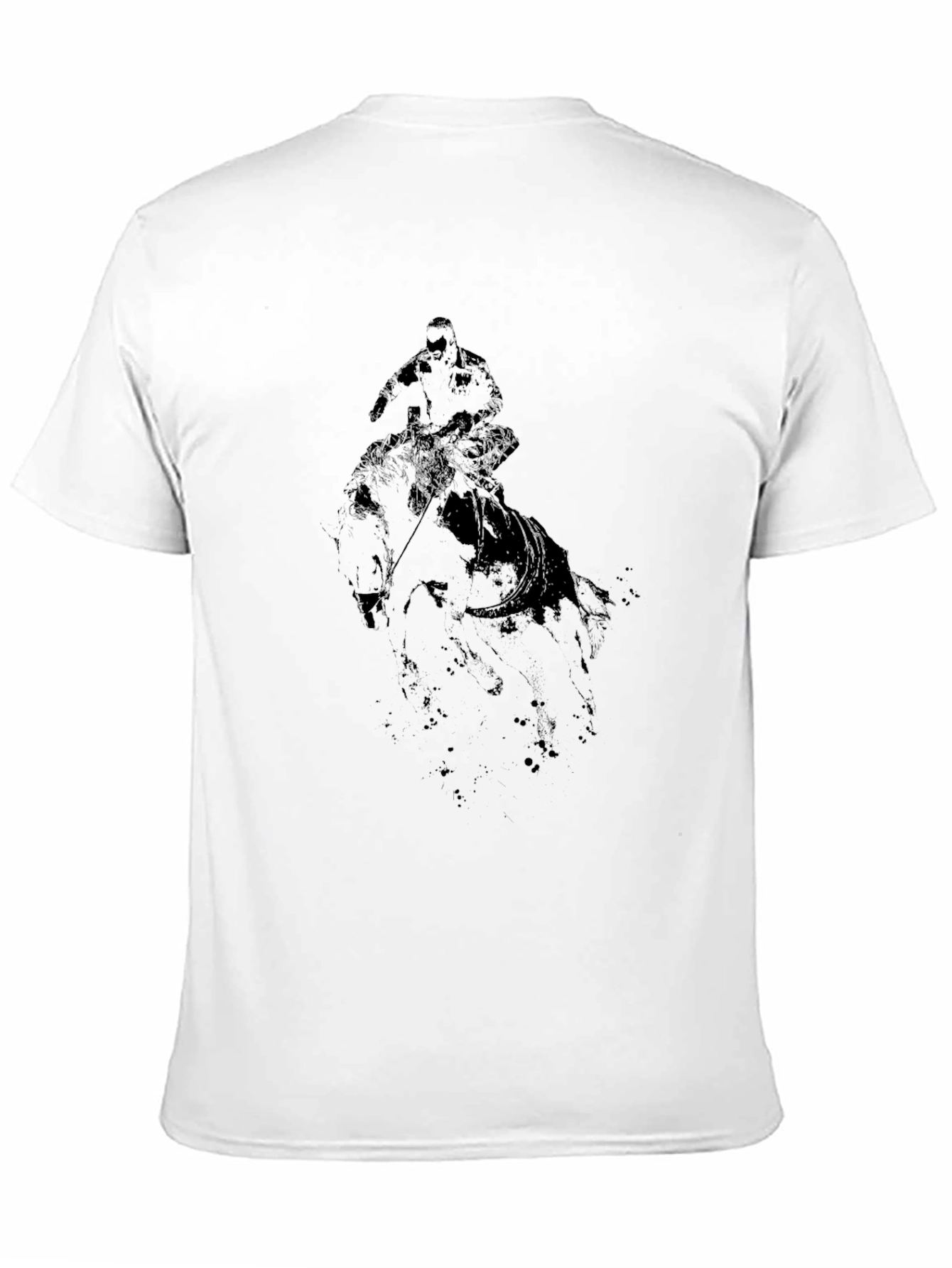 Black Graphic Tee - Cowboy Rider Design
