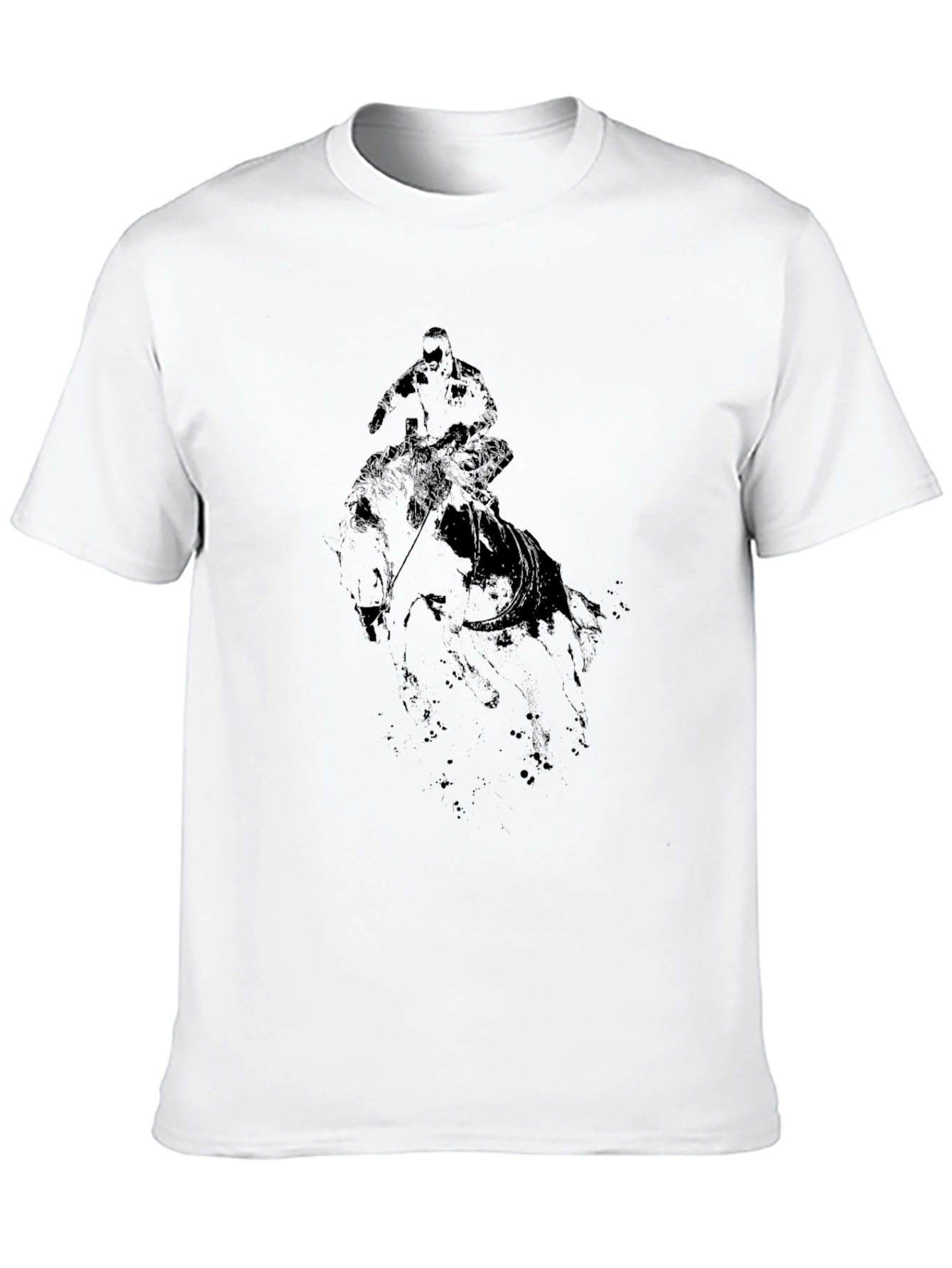 Black Graphic Tee - Cowboy Rider Design