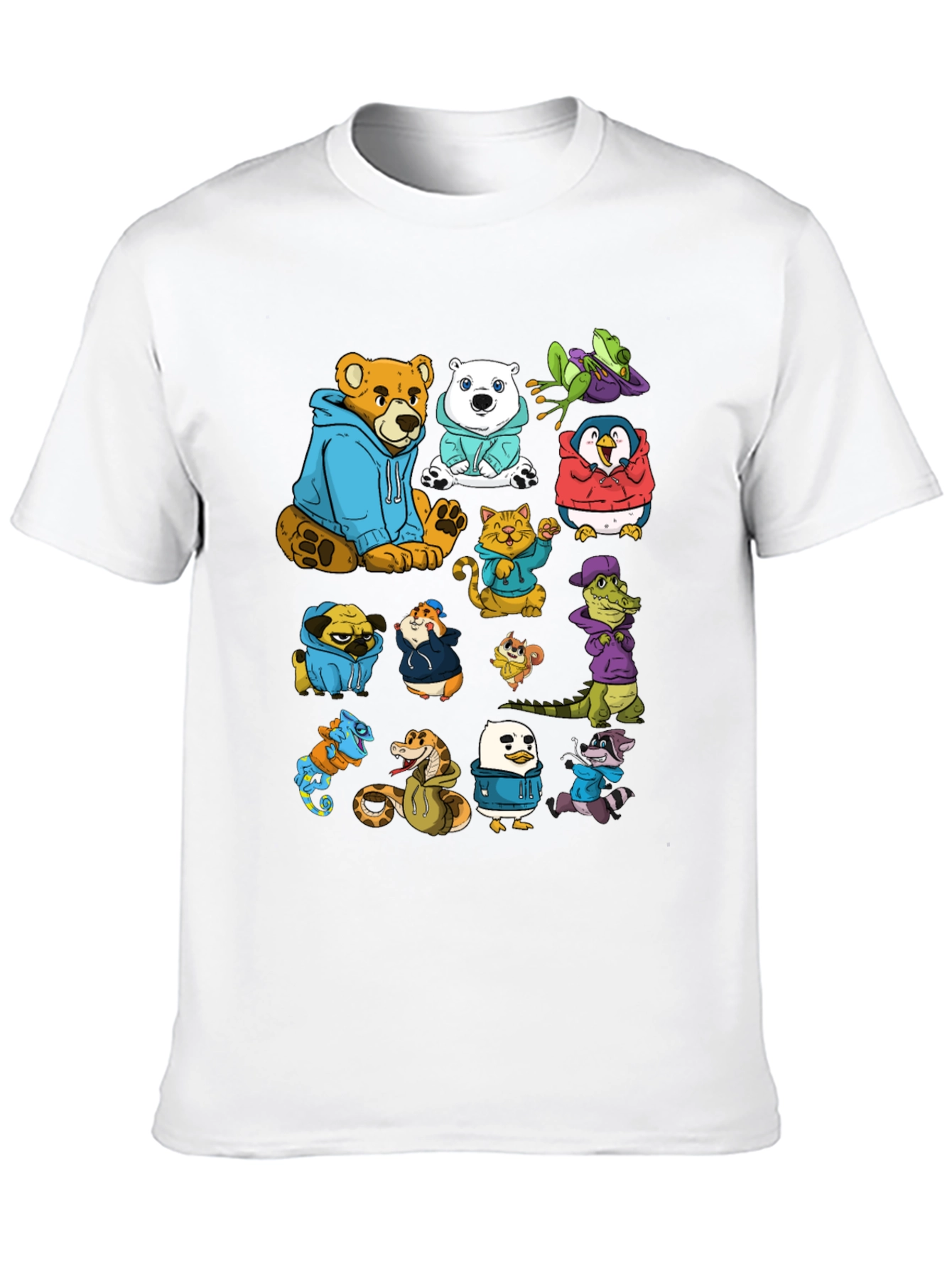 Cartoon Animal Hoodie Graphic Tee