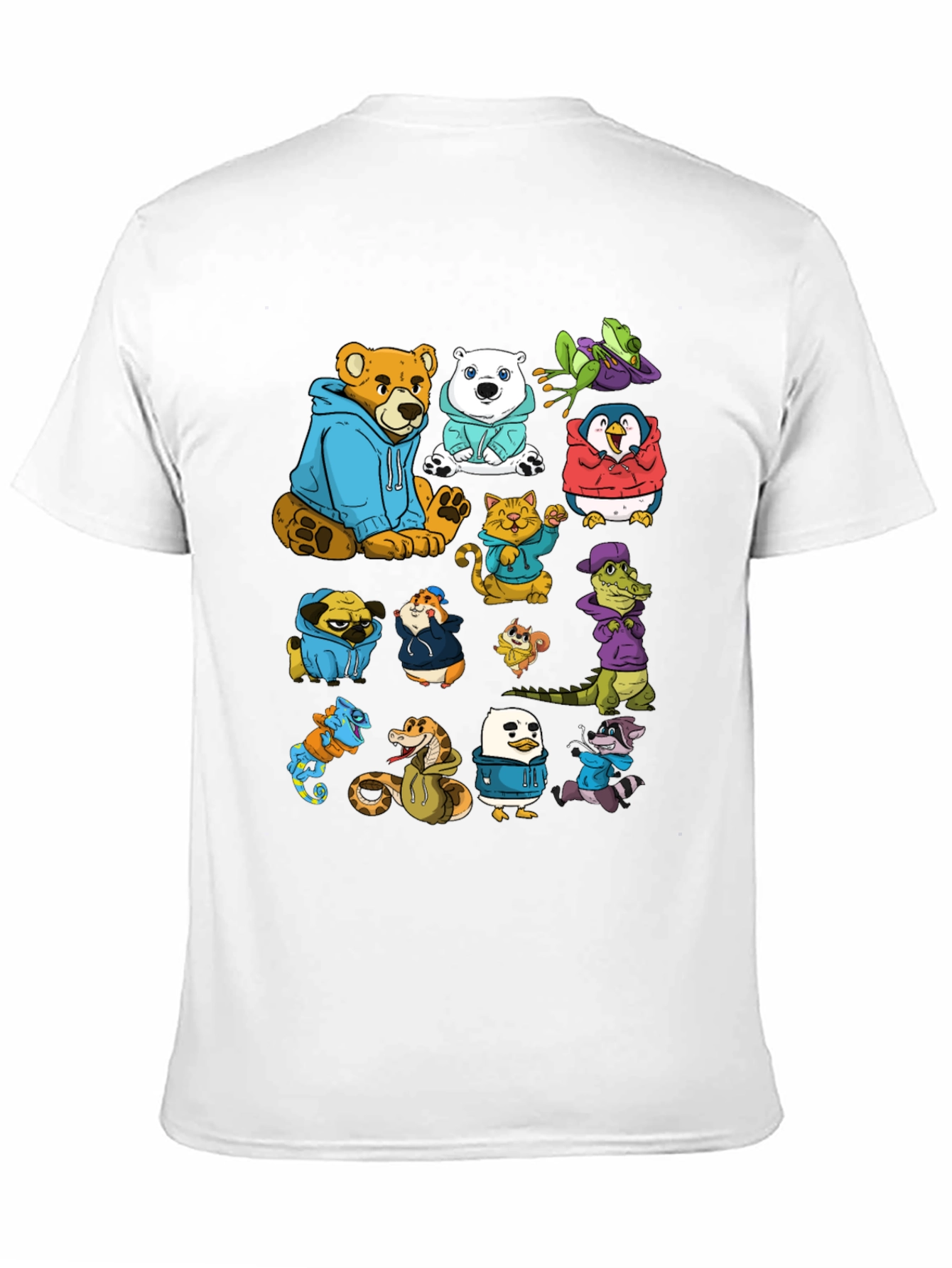 Cartoon Animal Hoodie Graphic Tee