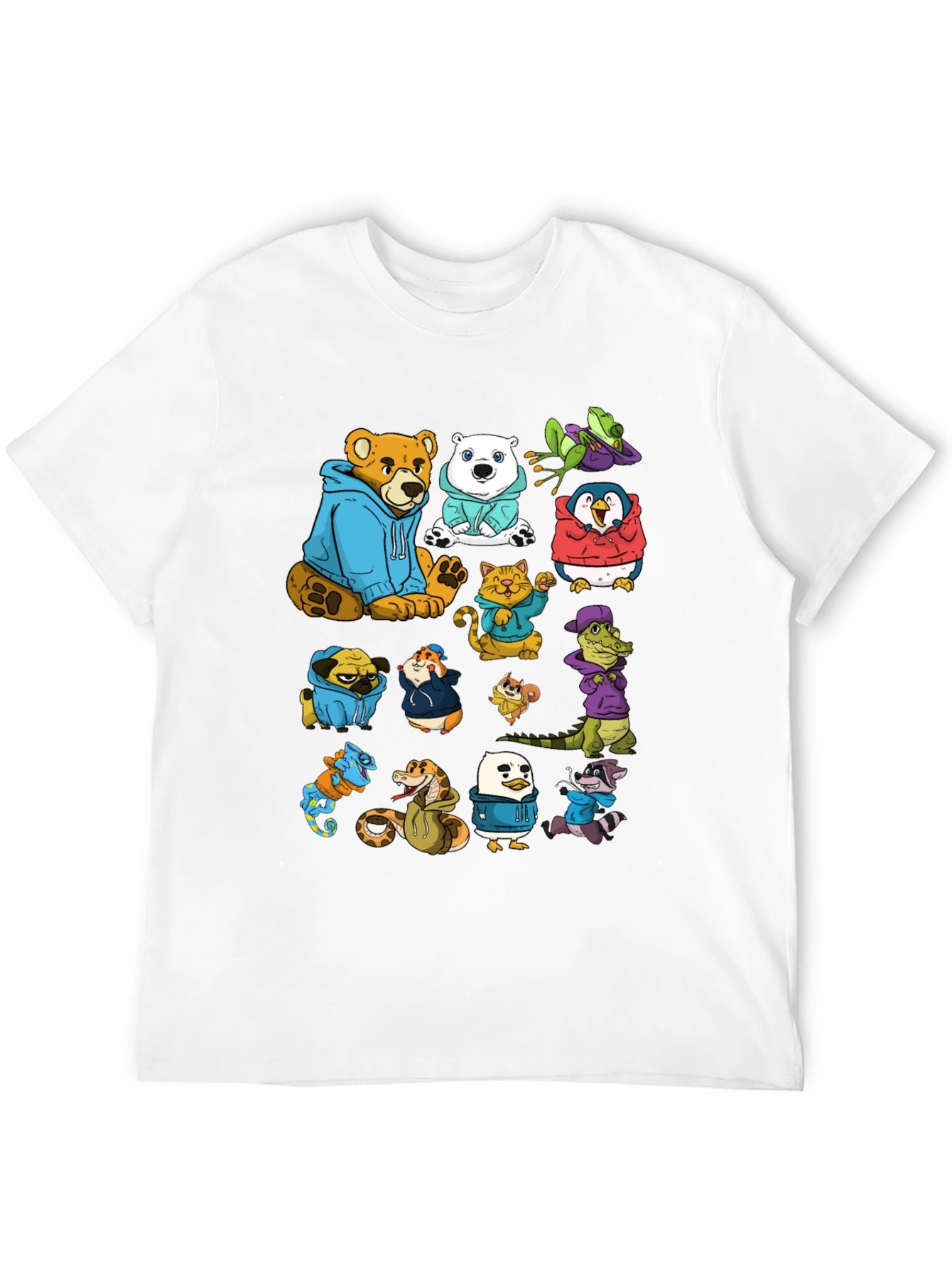 Cartoon Animal Hoodie Graphic Tee
