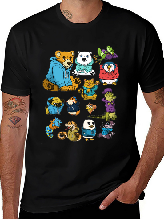 Cartoon Animal Hoodie Graphic Tee