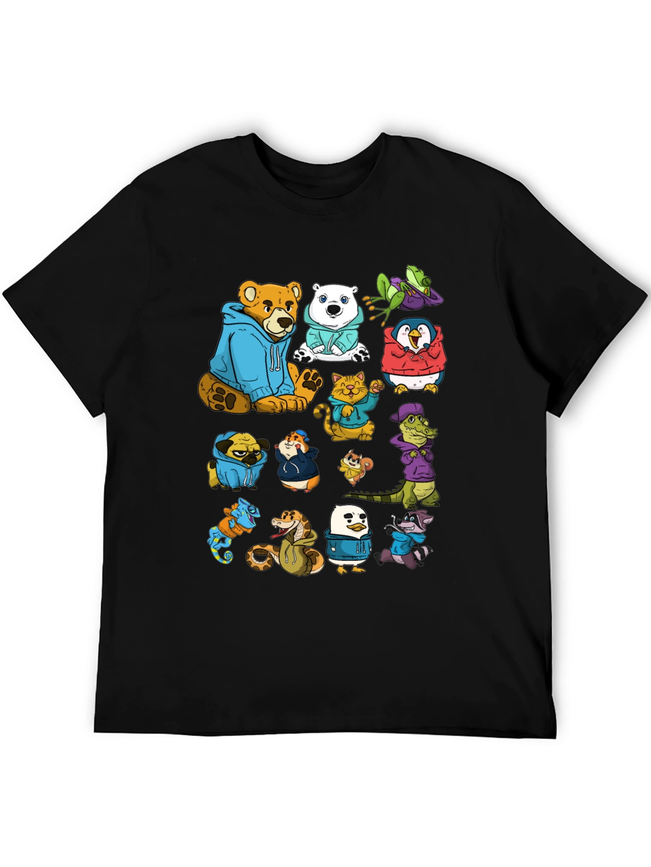 Cartoon Animal Hoodie Graphic Tee