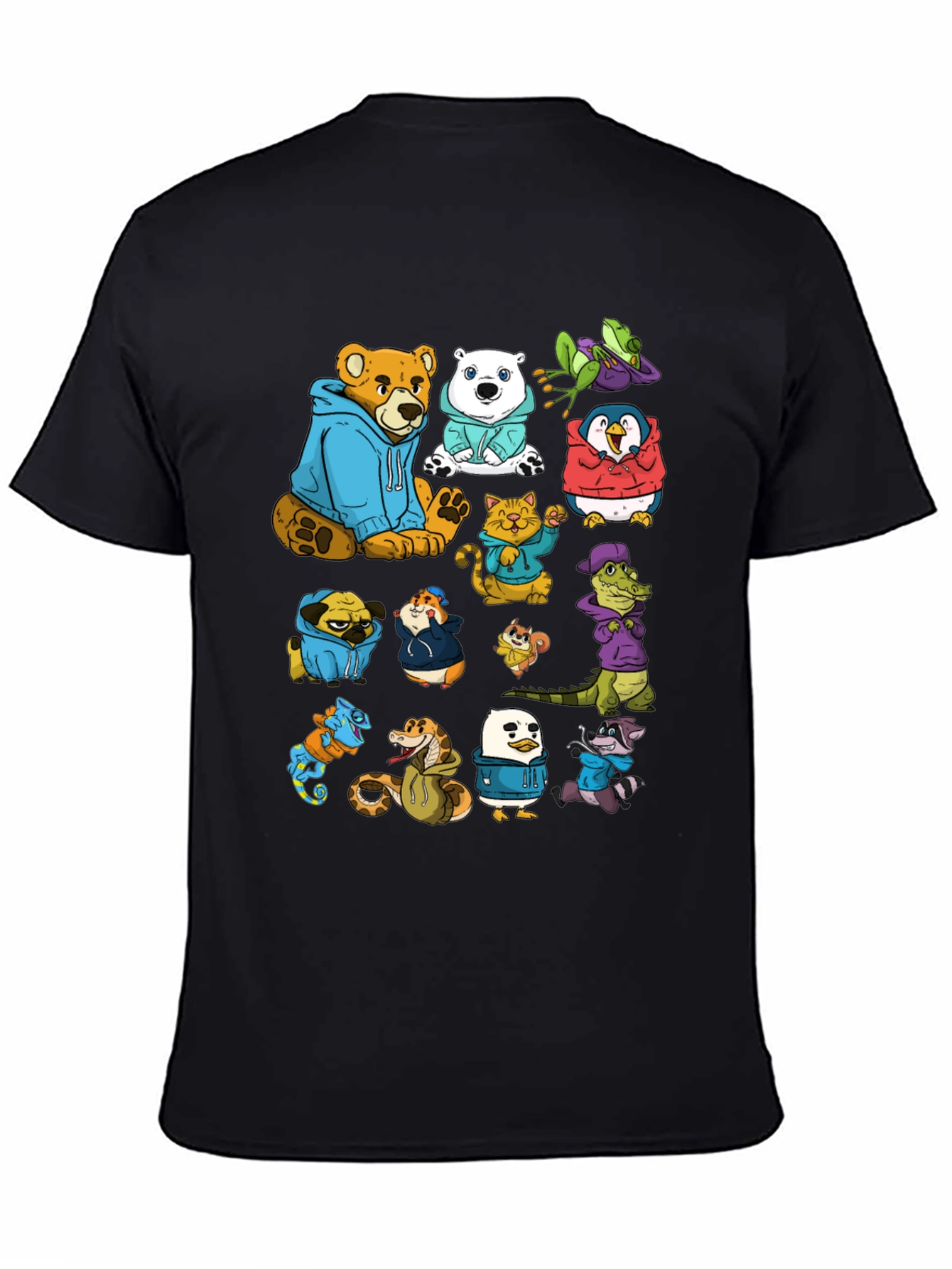 Cartoon Animal Hoodie Graphic Tee