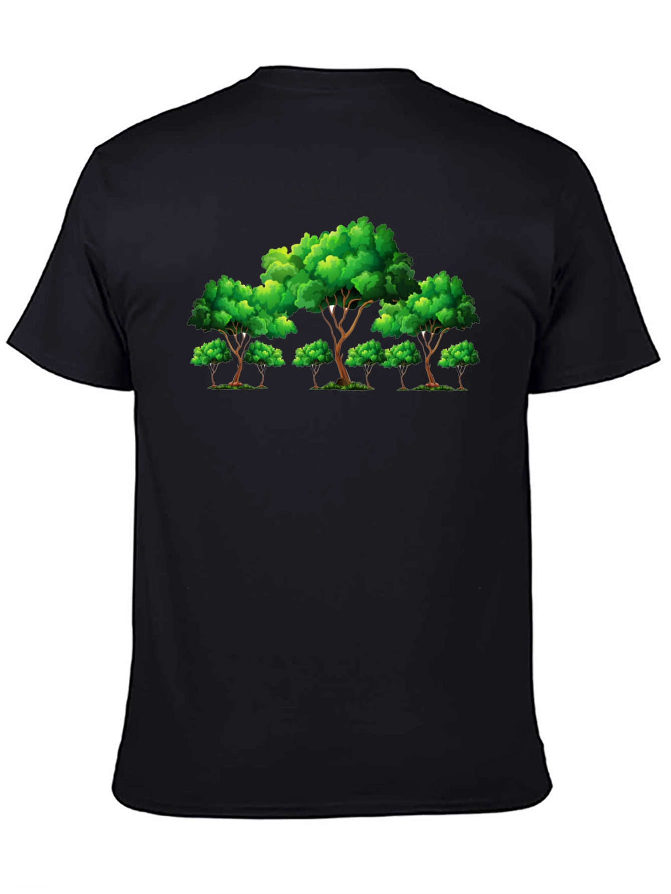 Nature Tree Graphic Print Black T-Shirt