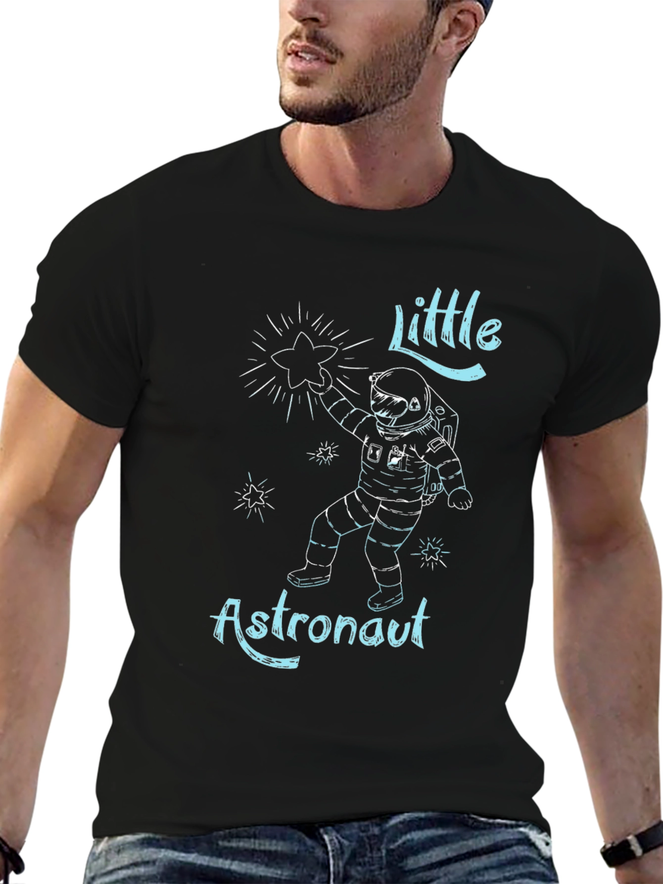 Little Astronaut Black T-Shirt