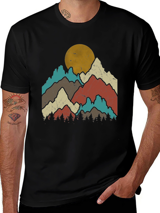 Retro Mountain Graphic Tee - Outdoor Adventure T-Shirt