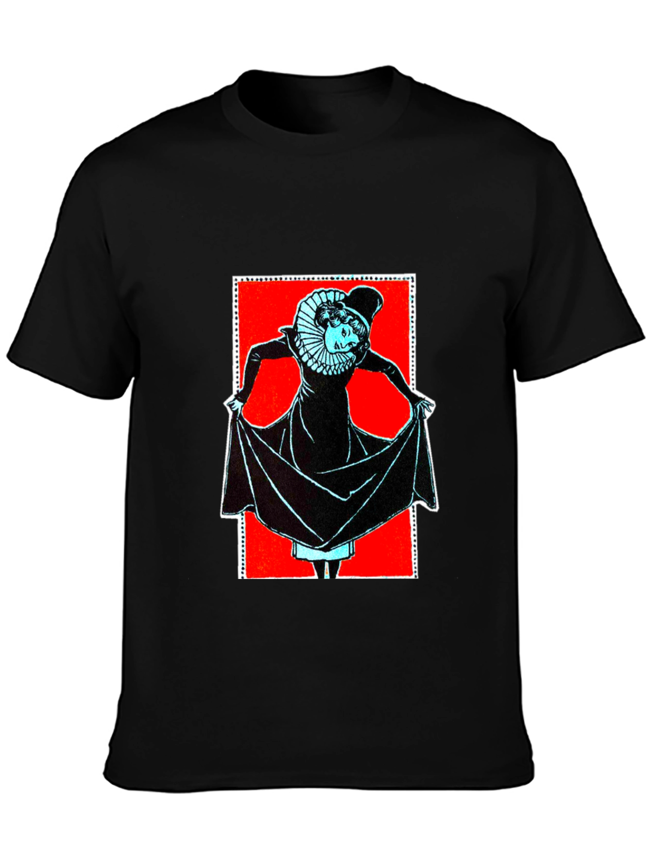 Retro Graphic Print Black T-Shirt
