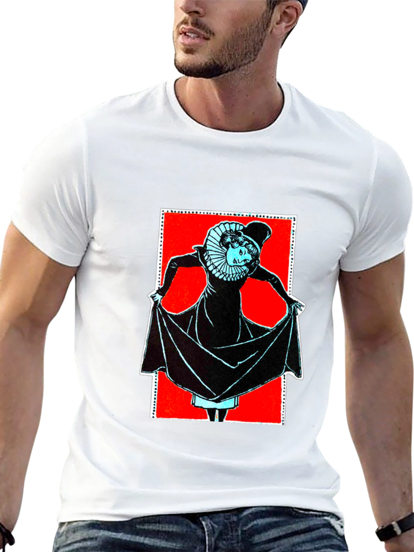 Retro Graphic Print Black T-Shirt