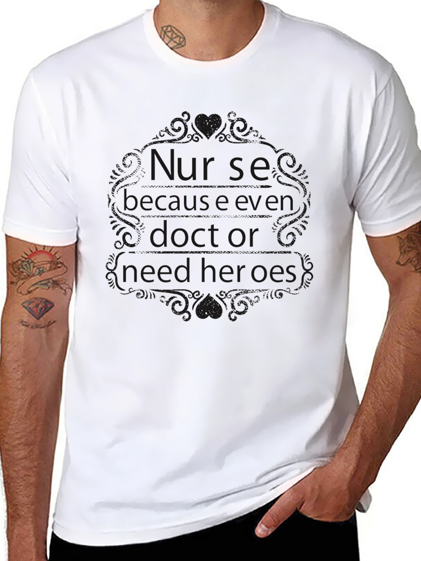 Nurse Hero Black T-Shirt