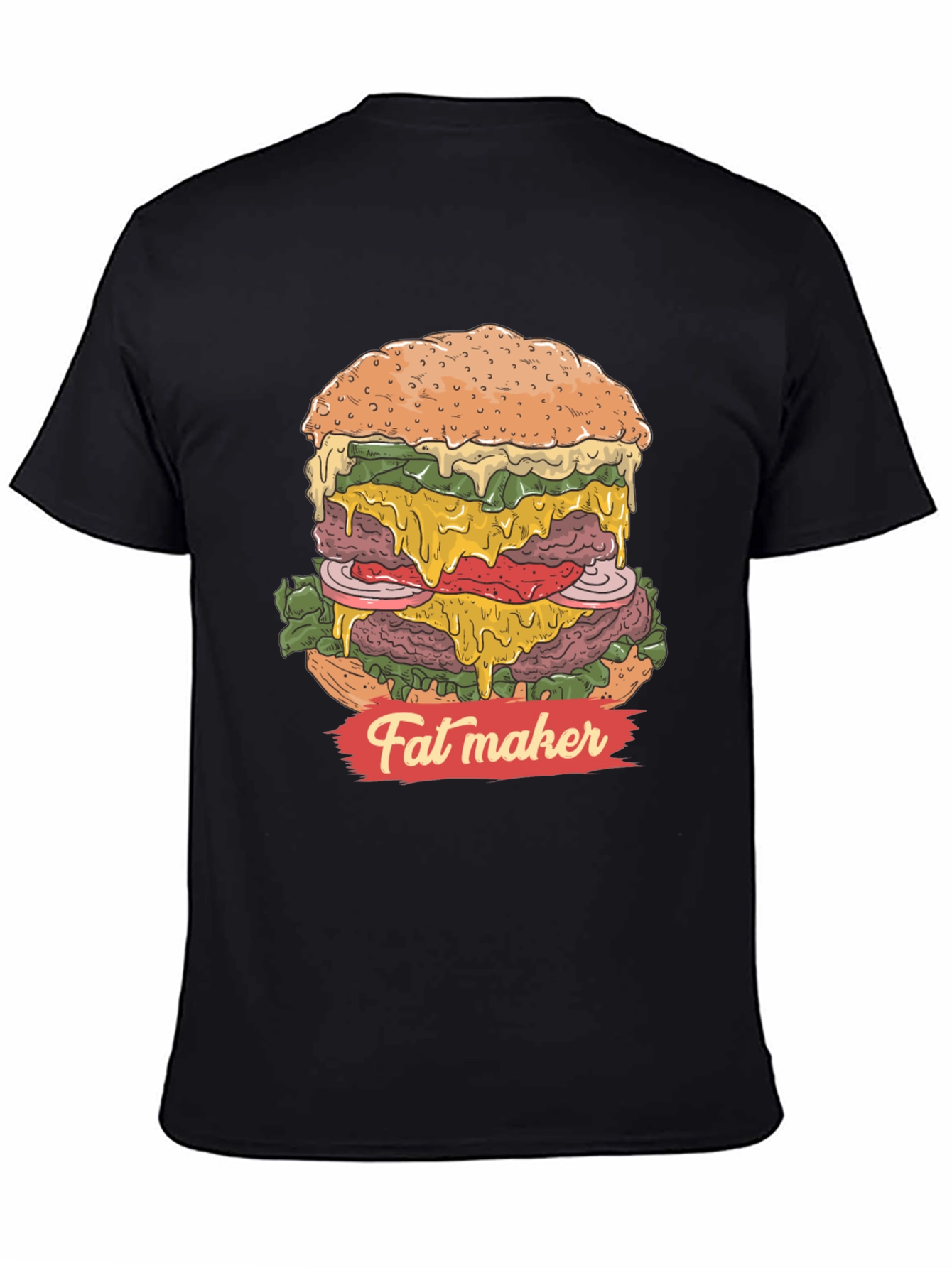 Fat Maker Burger Graphic T-Shirt - Black Cotton Tee
