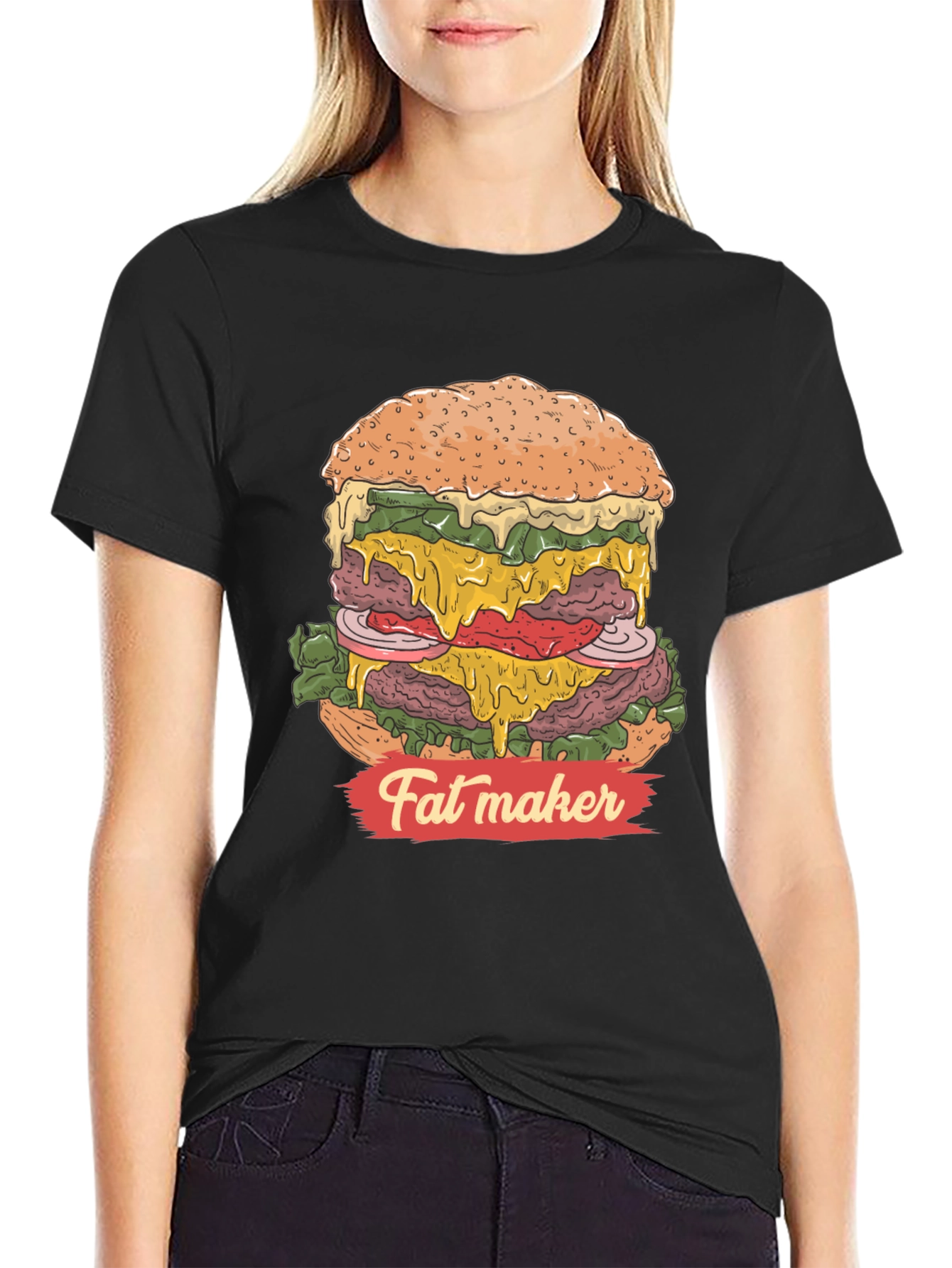 Fat Maker Burger Graphic T-Shirt - Black Cotton Tee
