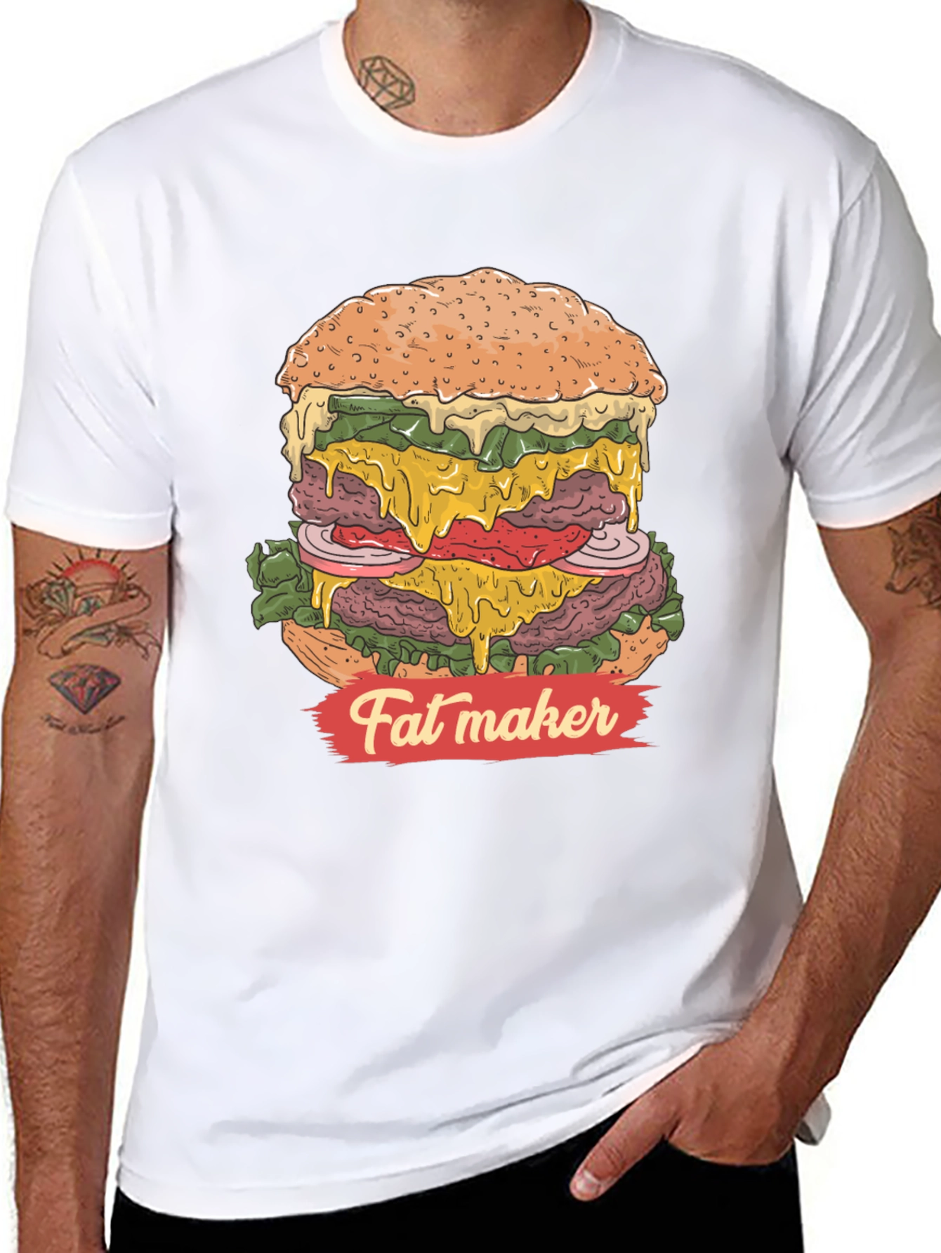 Fat Maker Burger Graphic T-Shirt - Black Cotton Tee