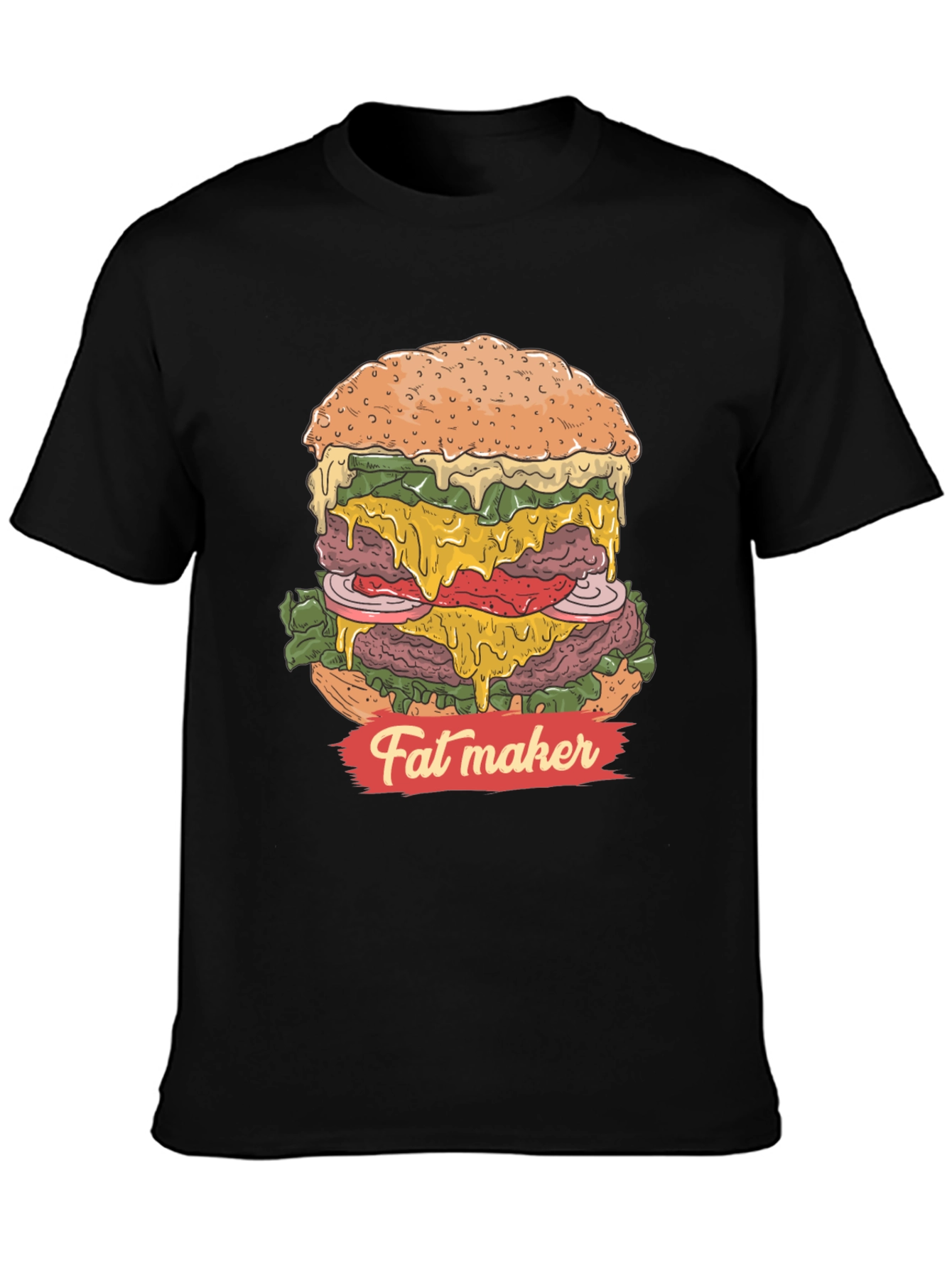 Fat Maker Burger Graphic T-Shirt - Black Cotton Tee