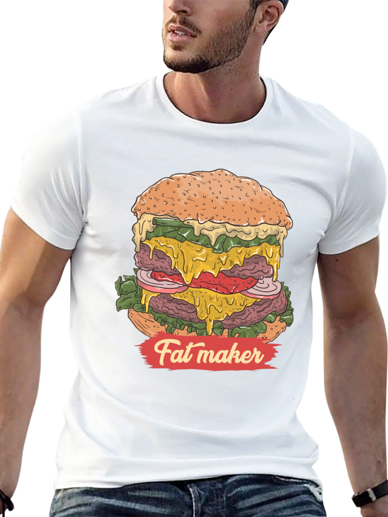 Fat Maker Burger Graphic T-Shirt - Black Cotton Tee