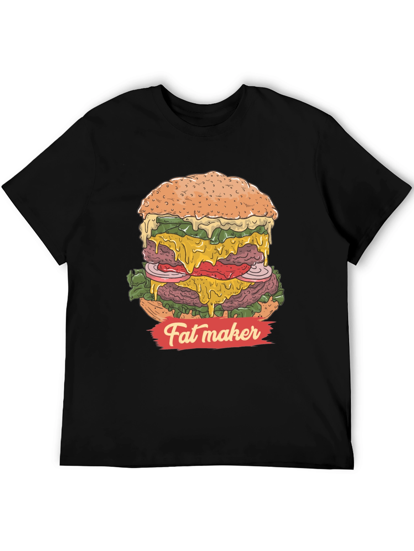 Fat Maker Burger Graphic T-Shirt - Black Cotton Tee