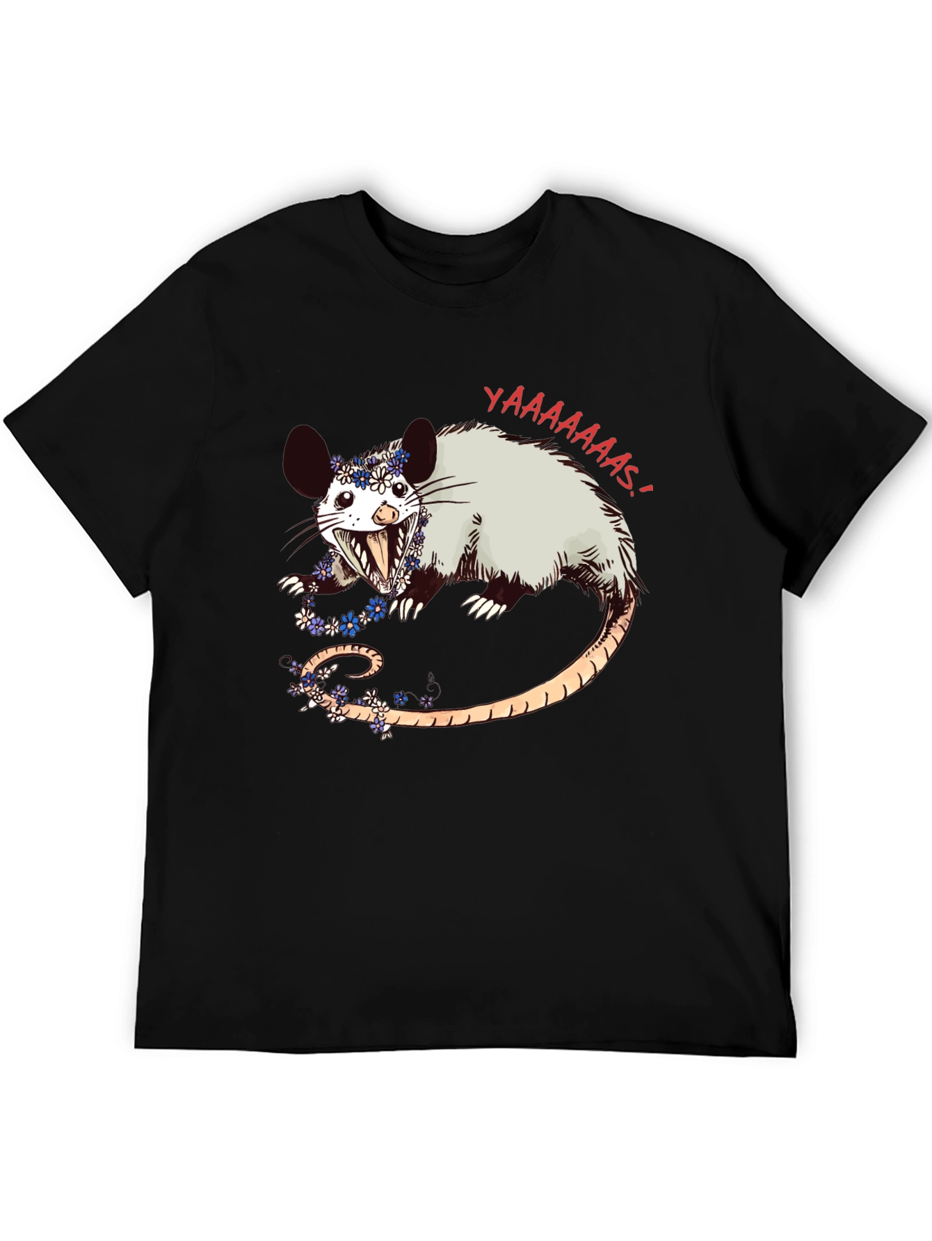 Possum Flower Crown Graphic Tee