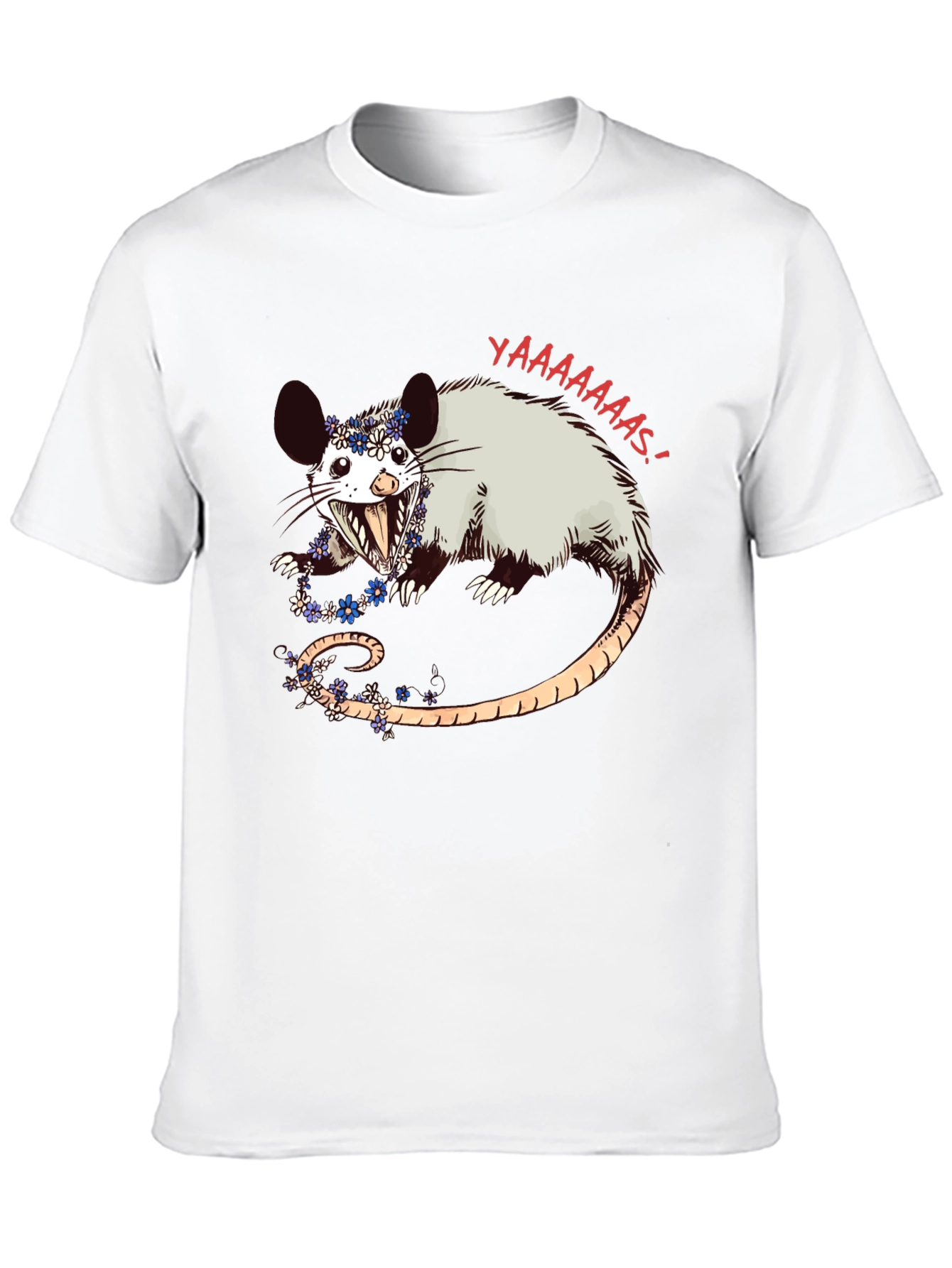 Possum Flower Crown Graphic Tee