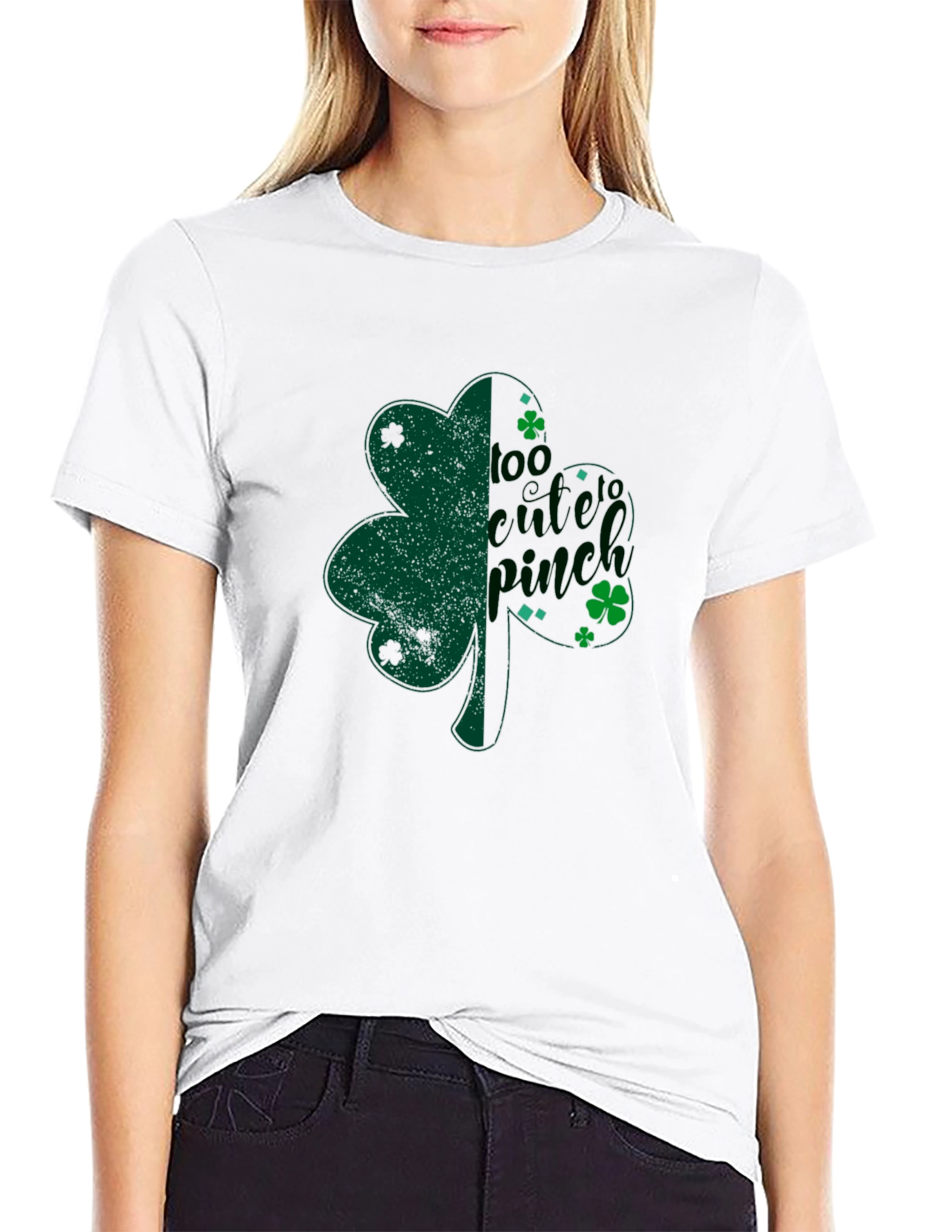Too Cute To Pinch St. Patricks Day Clover T-Shirt