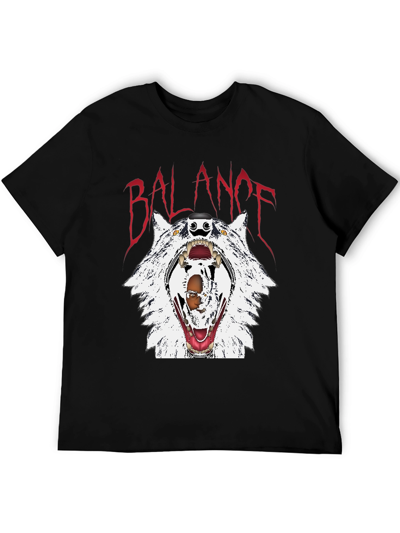Balance Wolf Graphic Tee - Edgy Streetwear
